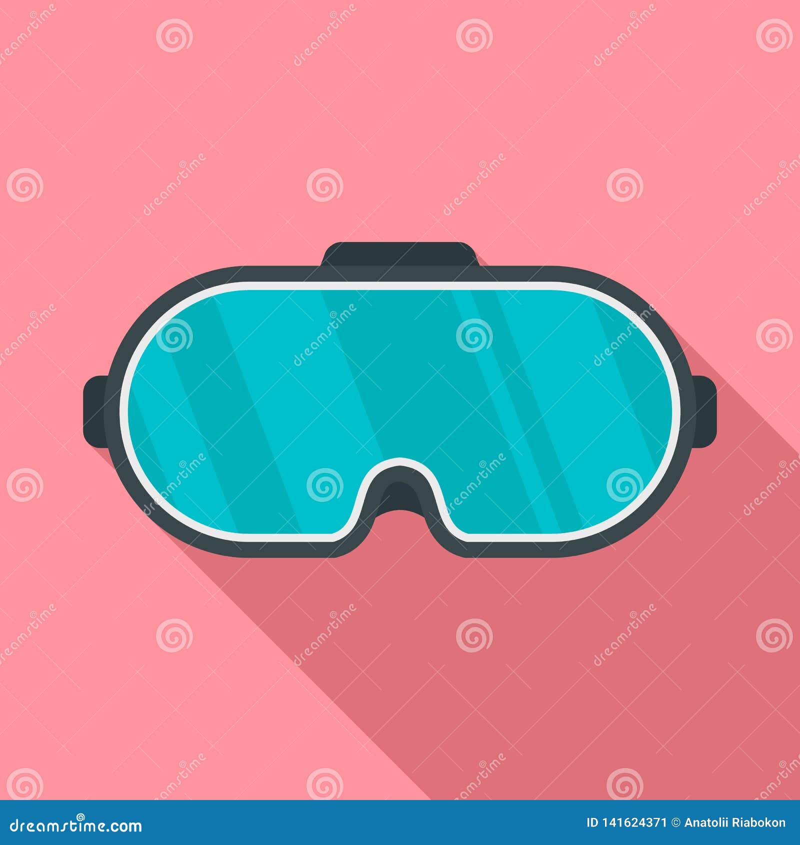 Game Goggles Icon, Flat Style Stock Vector Illustration of business