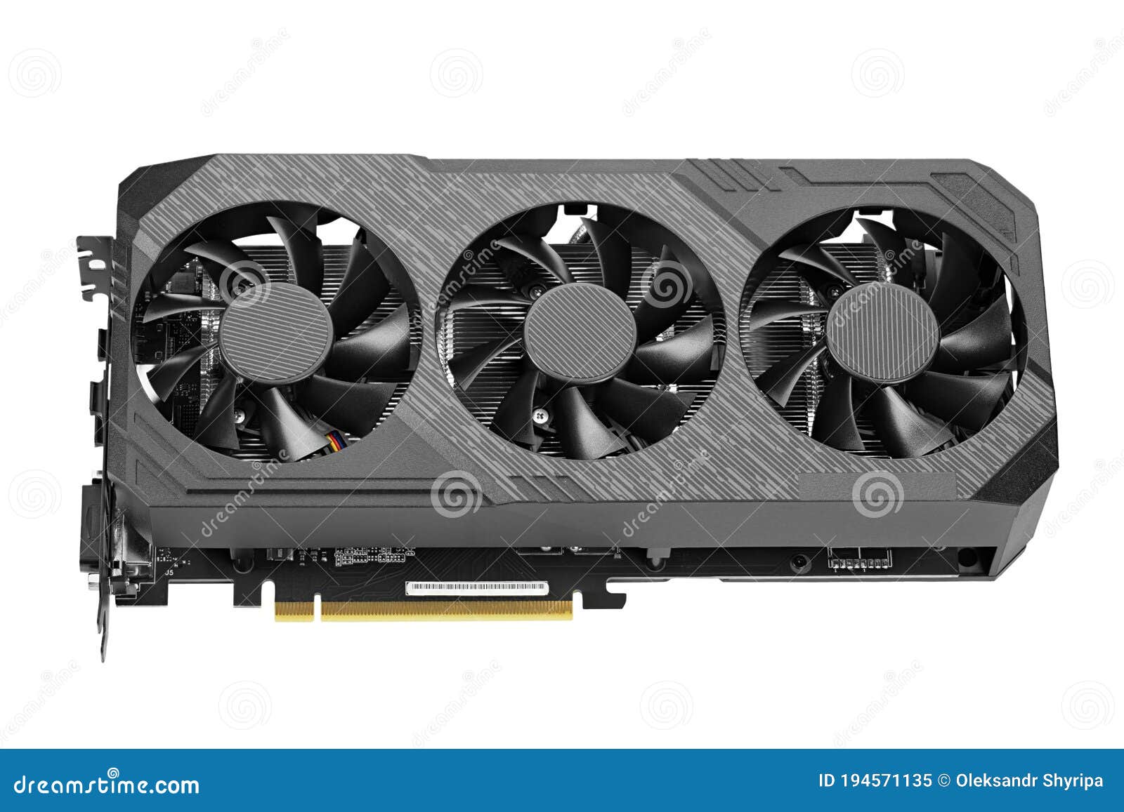 Game Graphics Card Isolated on White Background Stock Image Image of