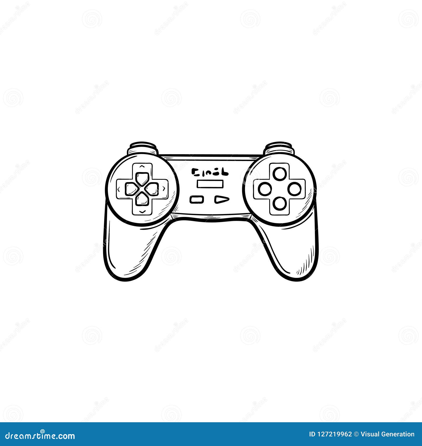 Padrão perfeito de doodle desenhado à mão de videogame elemento de  controlador de joystick de console de videogame