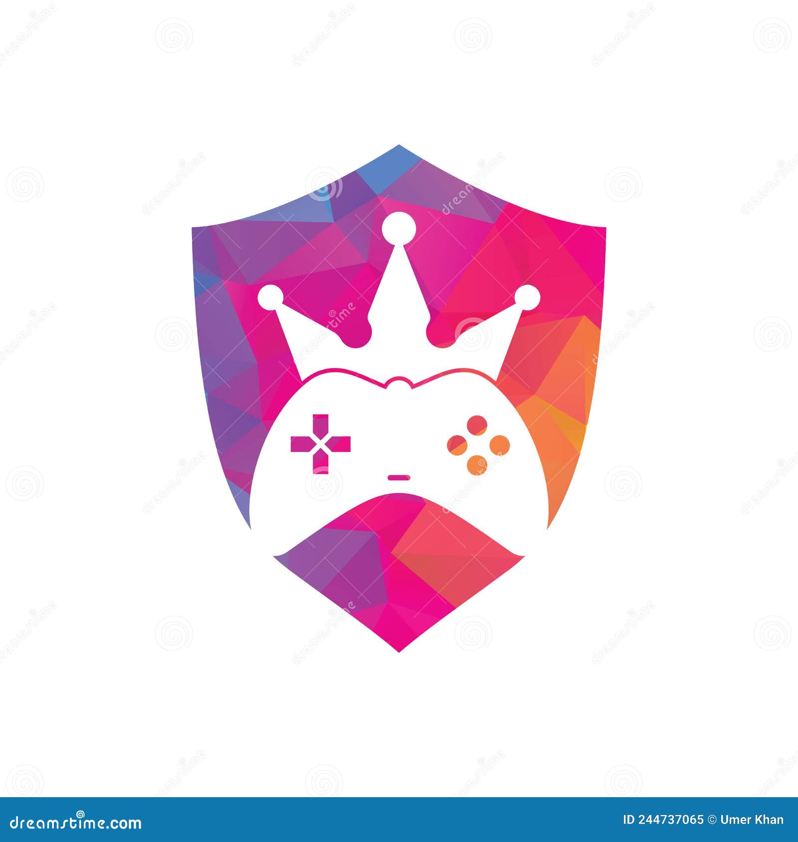 Game King Logo Icon Design. Gamepad King Logo Stock Vector