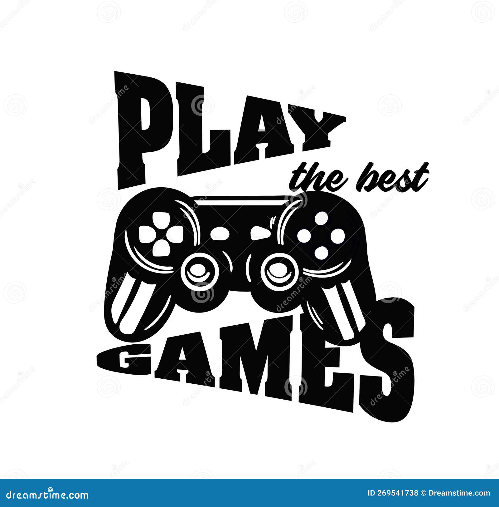 Games logo with gamepad Royalty Free Vector Image