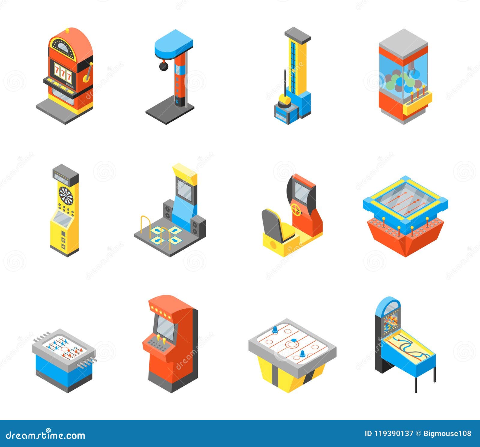 Download Game Machine 3d Icons Set Isometric View. Vector Stock Vector - Illustration of luck, gaming ...