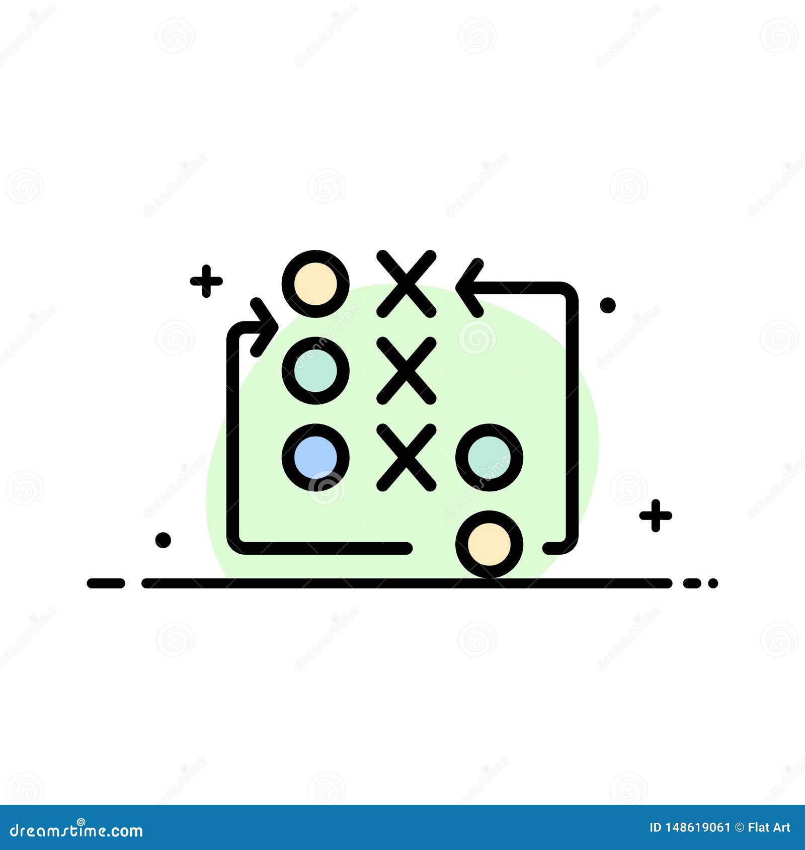game, move, strategy, tactic, tactical  business flat line filled icon  banner template