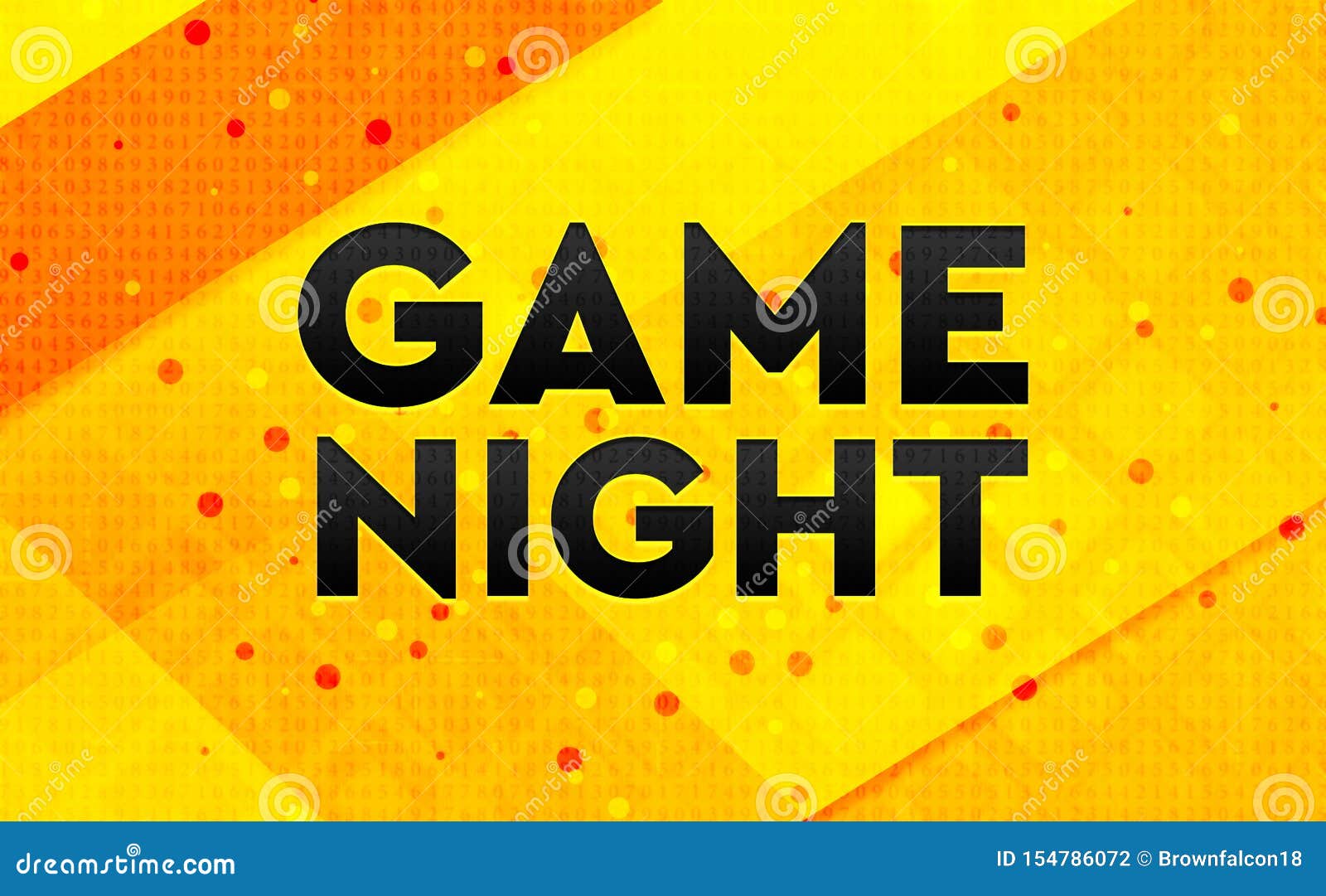 Game Night Abstract Digital Banner Yellow Background Stock Illustration
