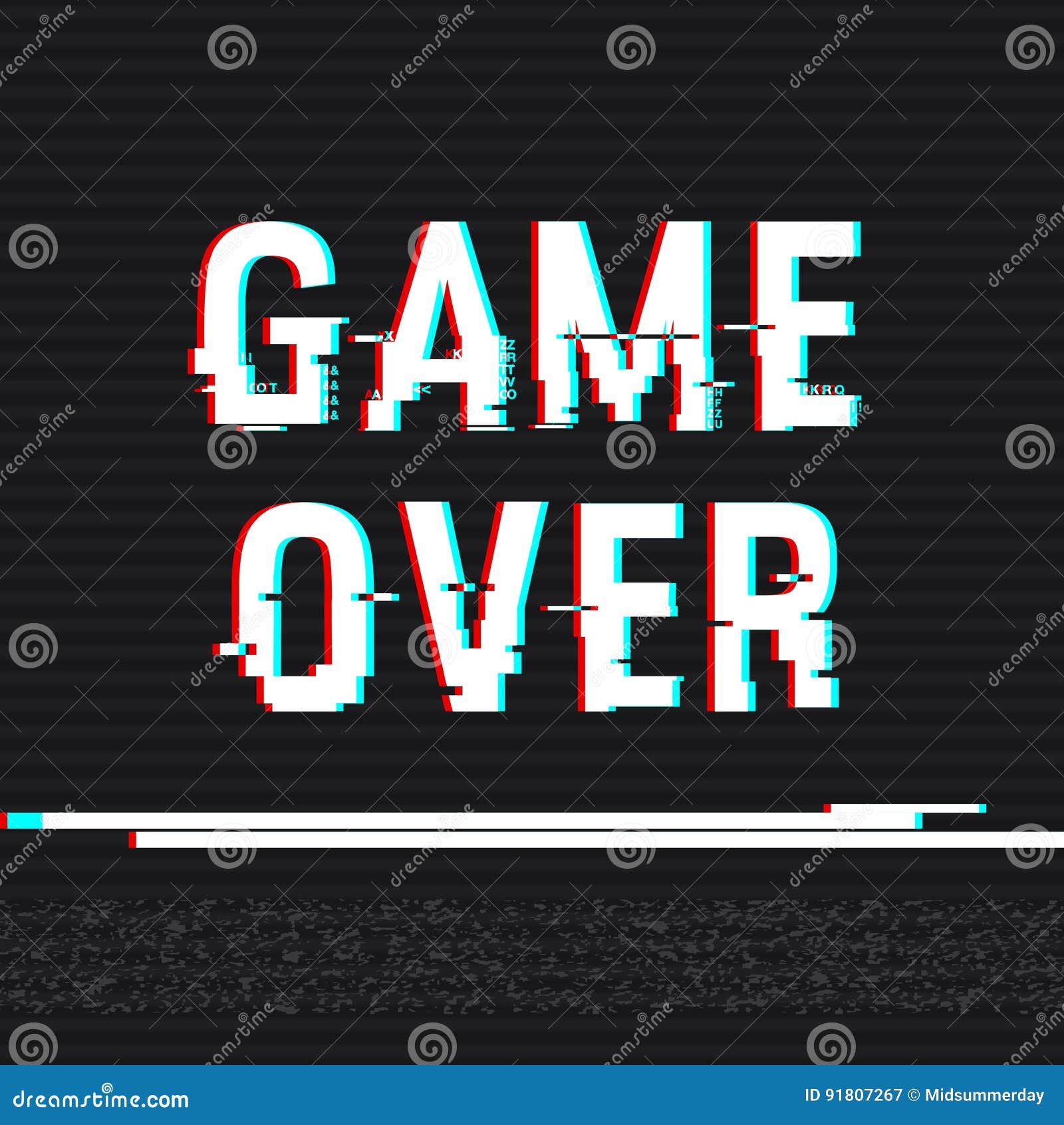 Game Over Glitch Text Anaglyph 3D Effect Technological Game Over Glitch Text Anaglyph 3D Effect Technological