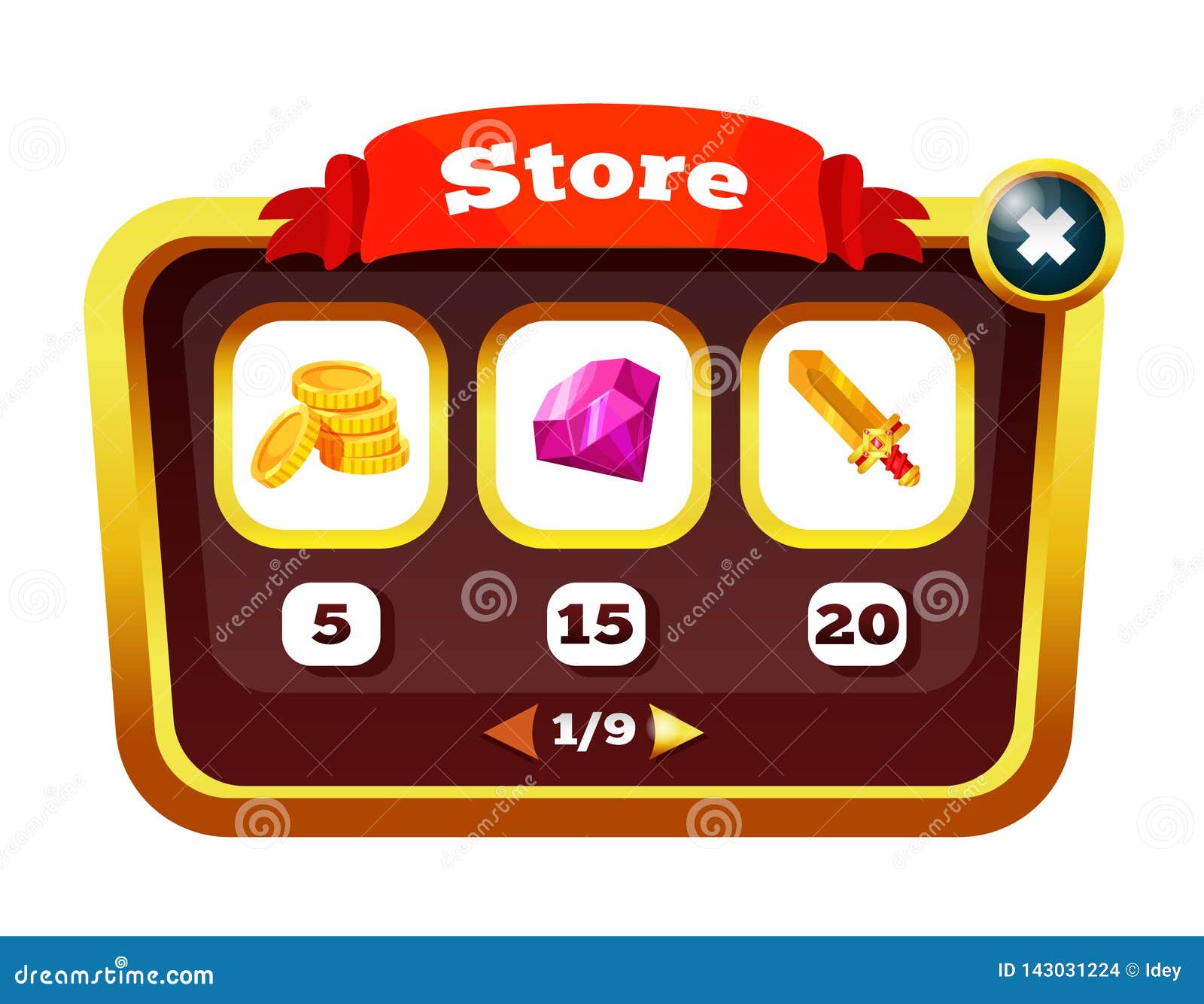 Free Vector  Complete set of menu button game pop-up, icon