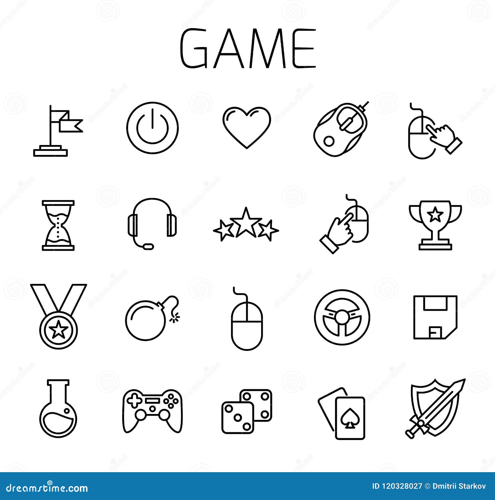 Online games line icons and signs Royalty Free Vector Image