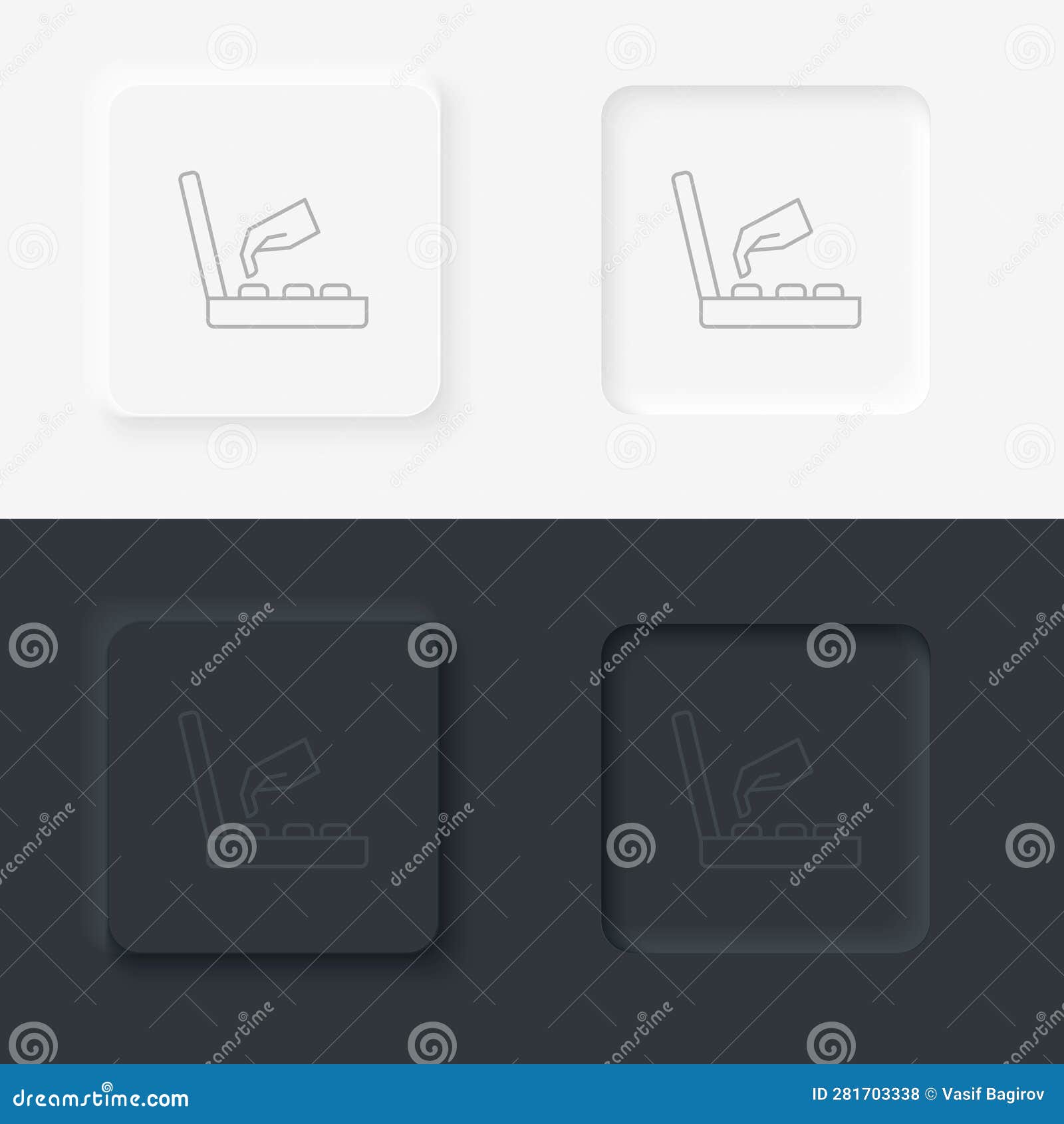 game retro console arcade hand. neumorphic style button line icon