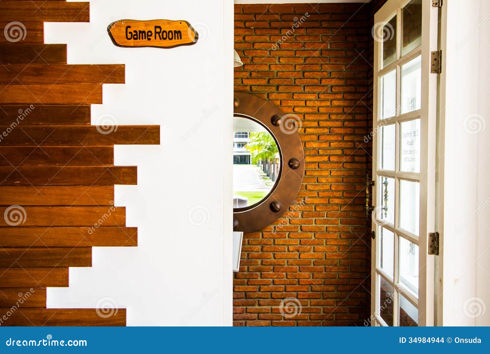 Game room entrance stock photo. Image of indoor, background 34984944