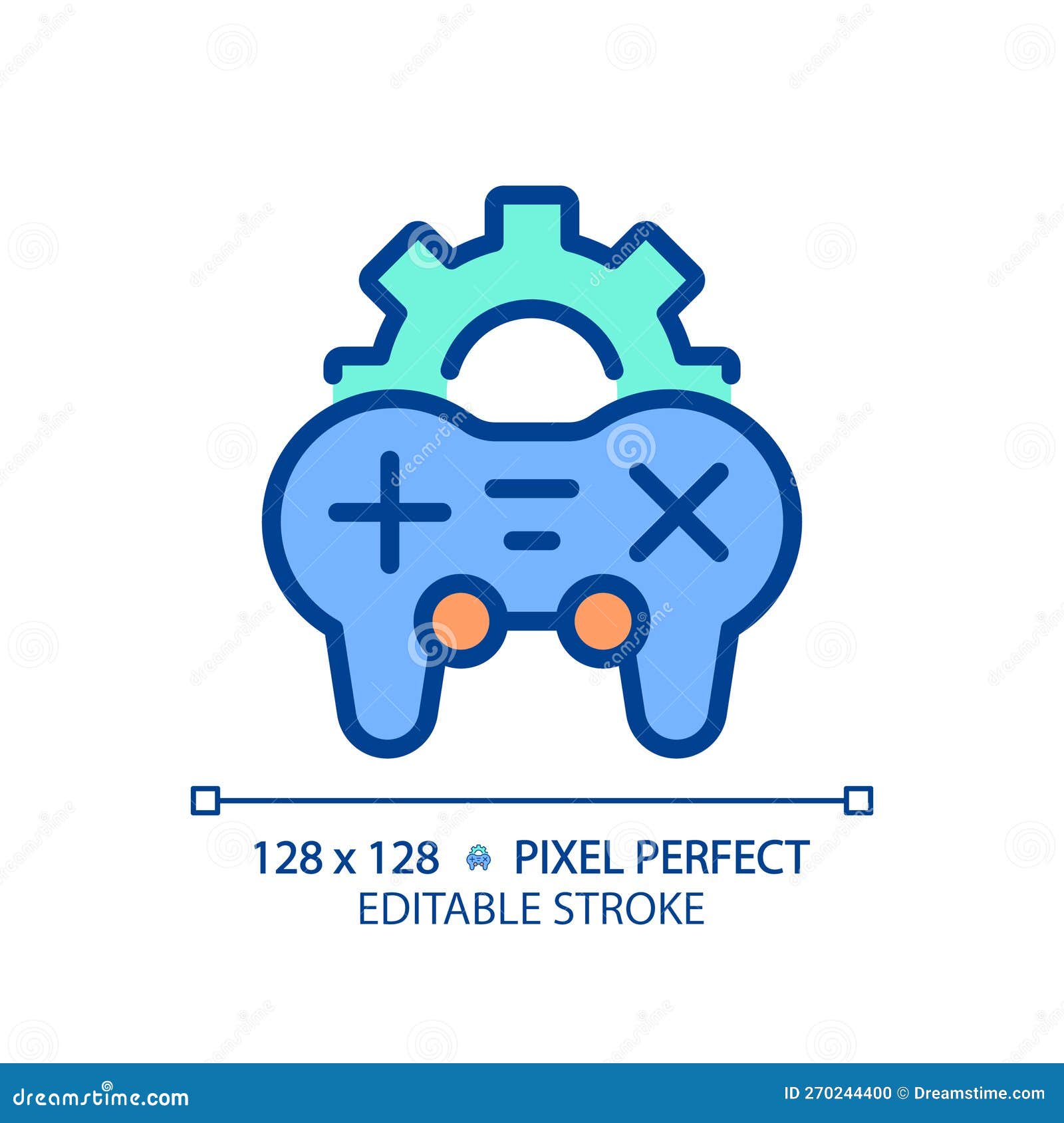 Game settings pixel perfect gradient linear vector icon. Videogame