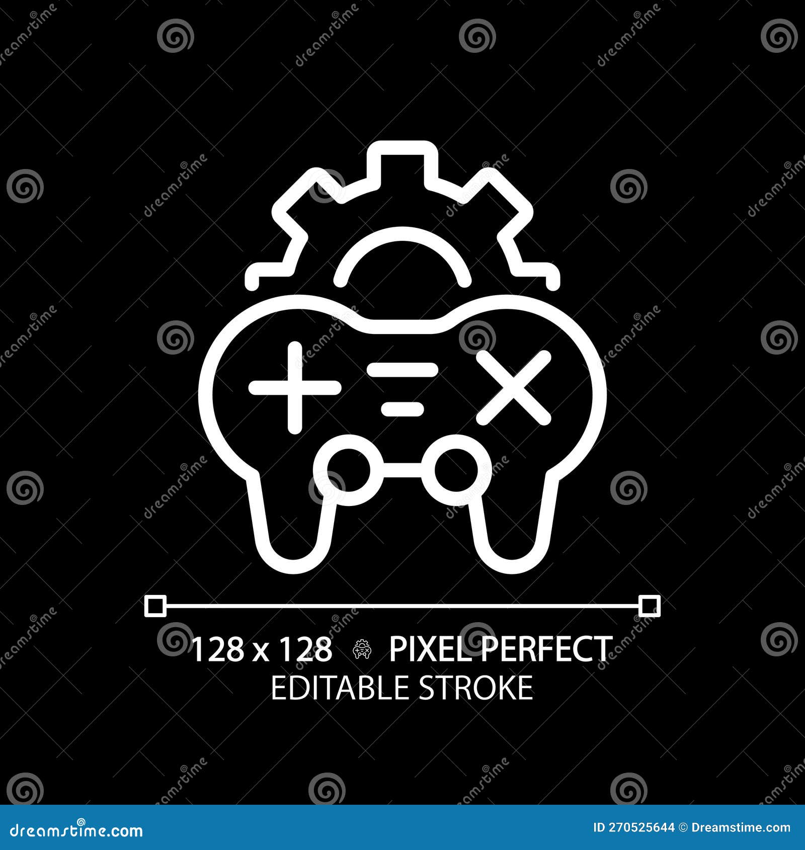 Game settings pixel perfect gradient linear vector icon. Videogame