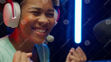 Game Streamer Using Pc Setup Playing Multiplayer First Person Shooter