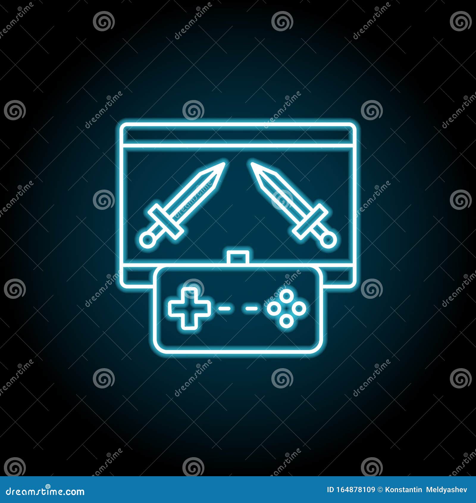 Game Vs Wars Game Controller Blue Neon Icon Simple Thin Line Outline Vector Of Esport Icons For Ui And Ux Website Or Mobile Stock Illustration Illustration Of Championship Match