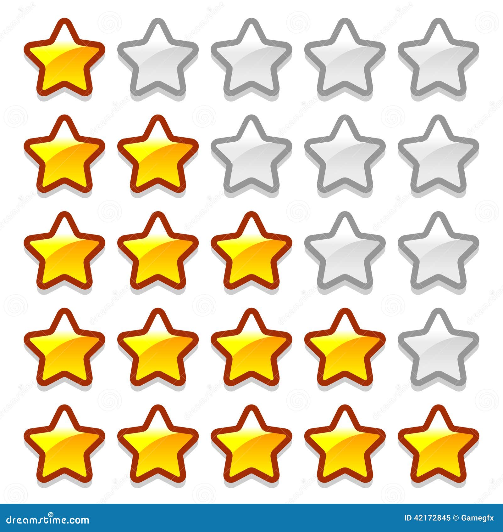 Game web rating stars set stock vector. Illustration of game 42172845