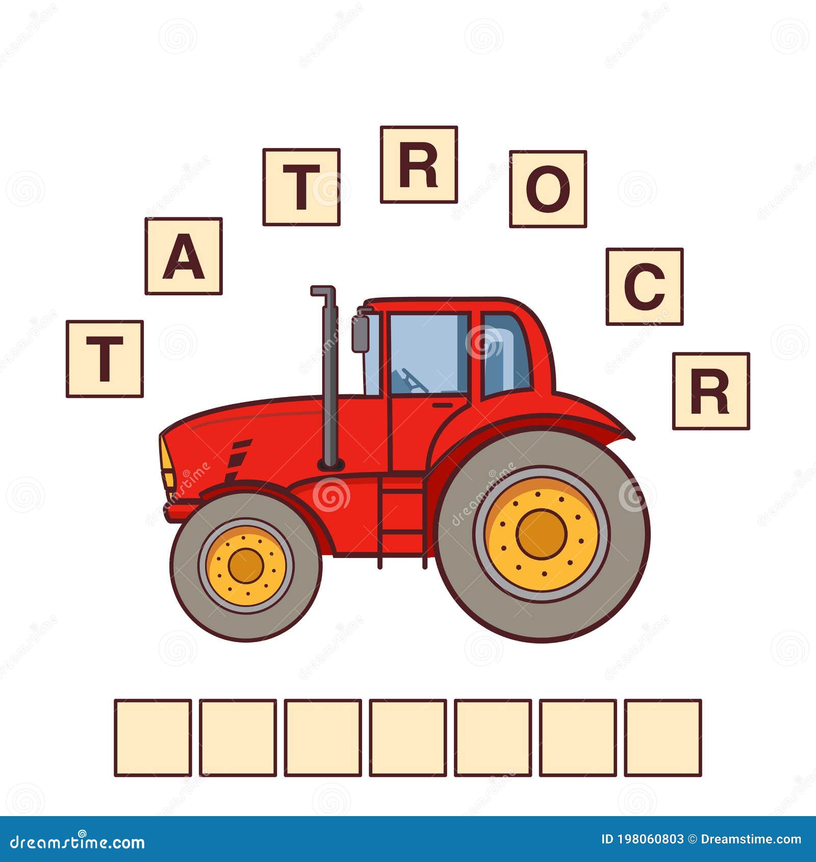 Game Words Puzzle Tractor. Education Developing Child. Stock Vector -  Illustration of logic, activity: 198060803