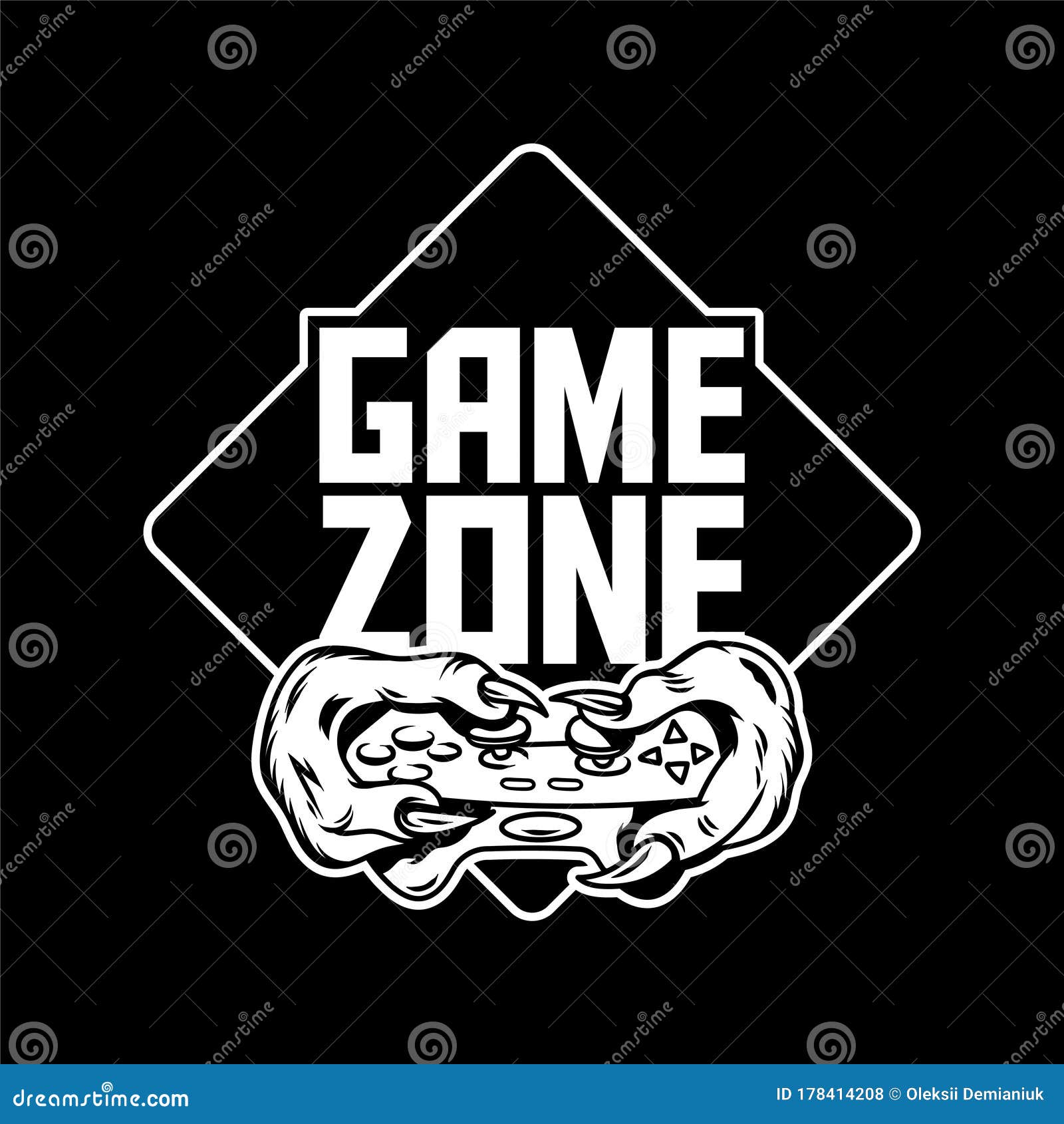 Game Zone Sign Logo Design Stock Vector Illustration Of Apparel