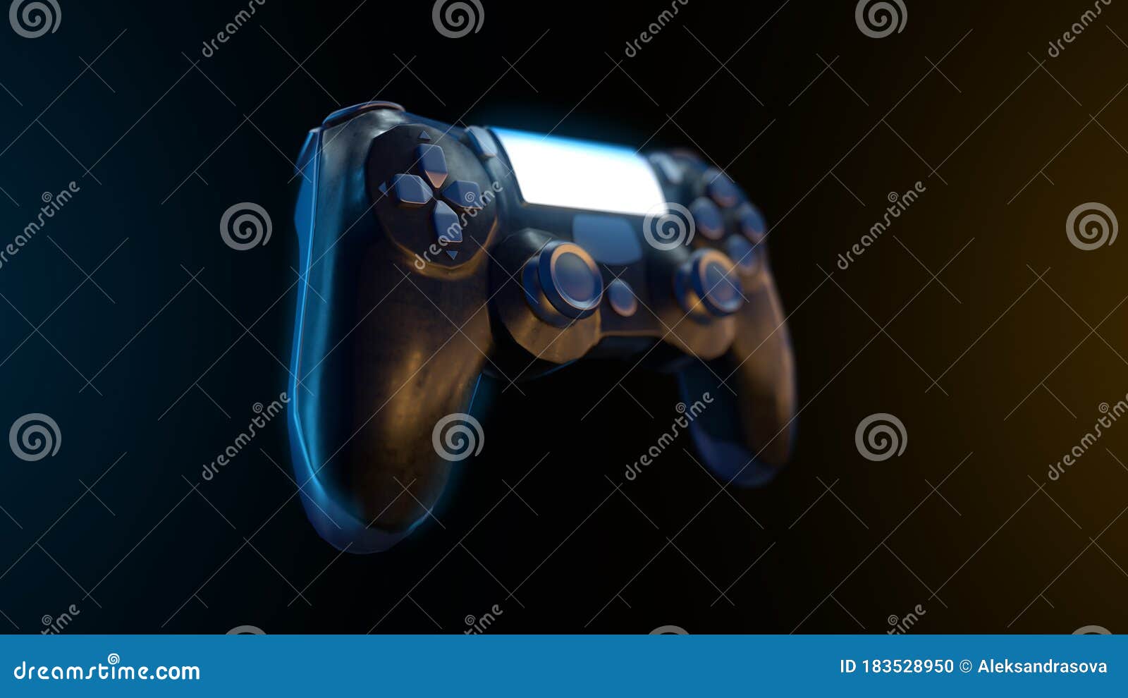 Controlador de renderização 3d gamepad sem fio para jogar console