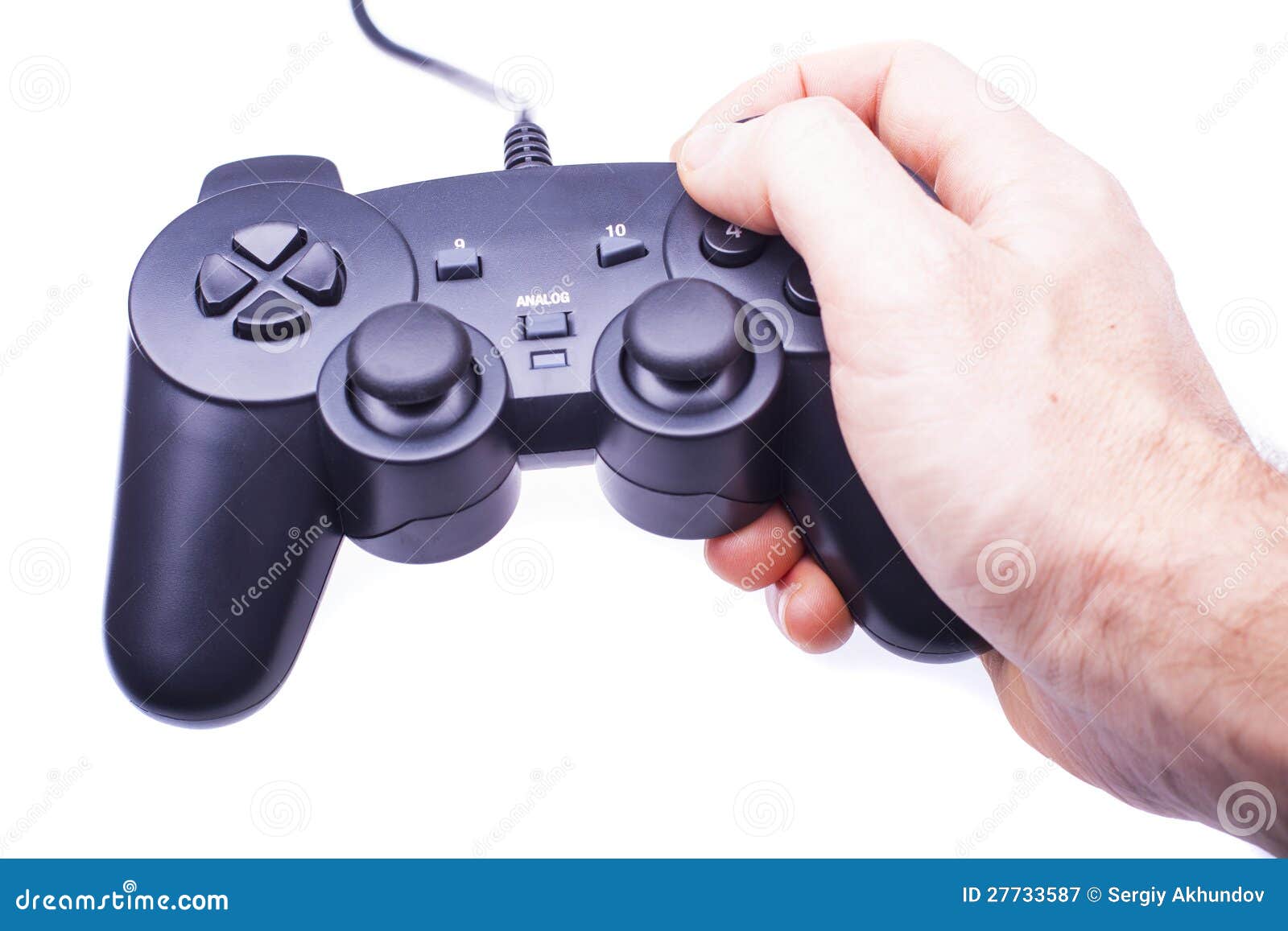 Gamepad in hand stock image. Image of recreational, games 27733587