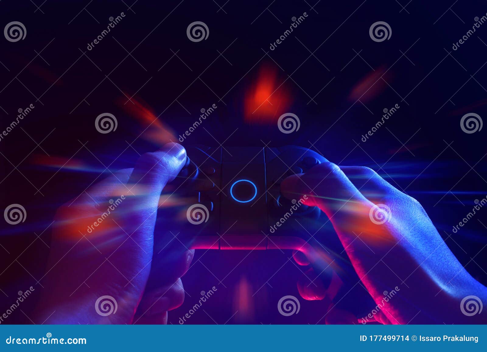 Gamer Boy with Hand Holding the Joystick Controller Electronic for