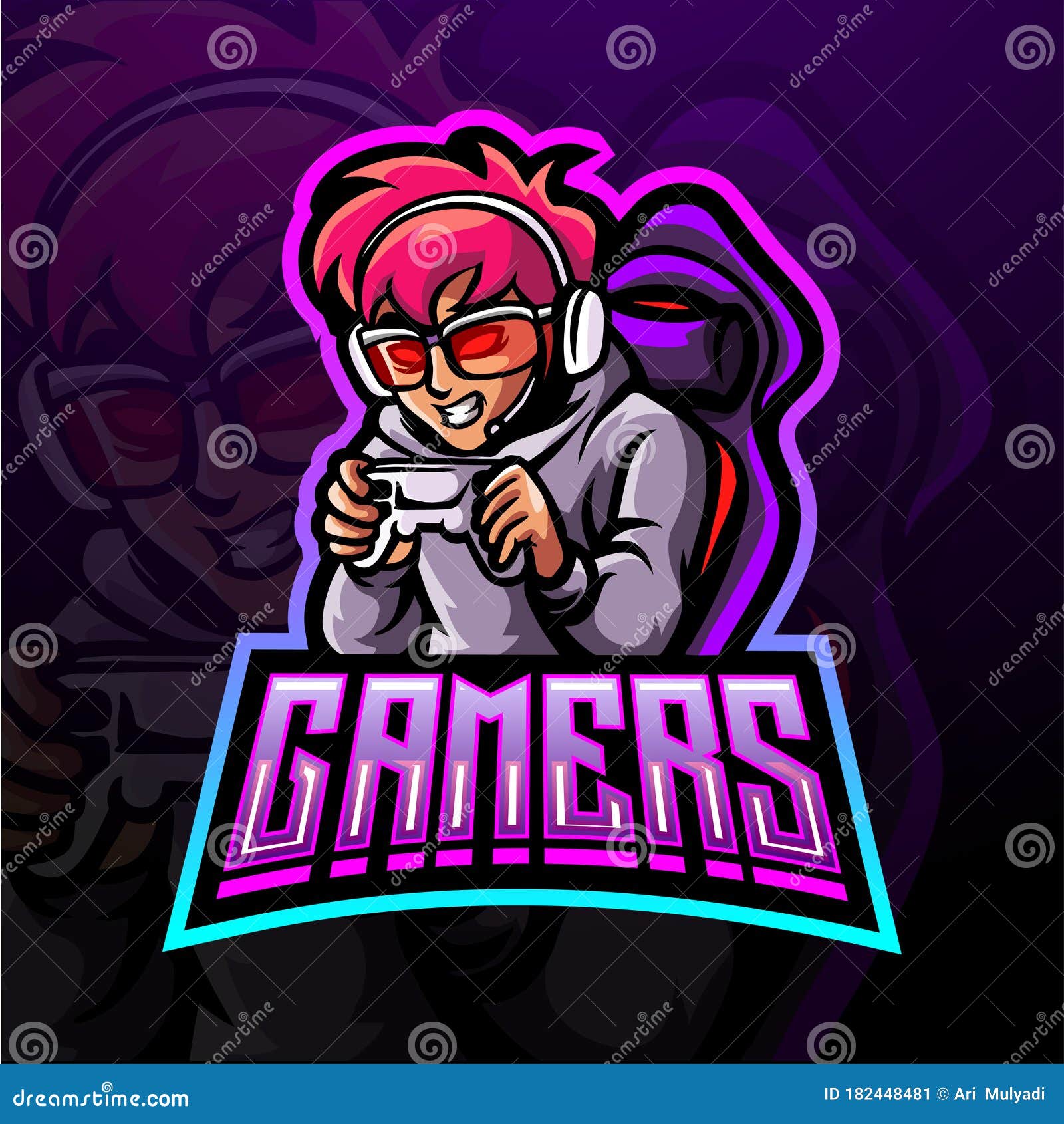 Gamer Esport Logo Mascot Design Stock Vector - Illustration of ...