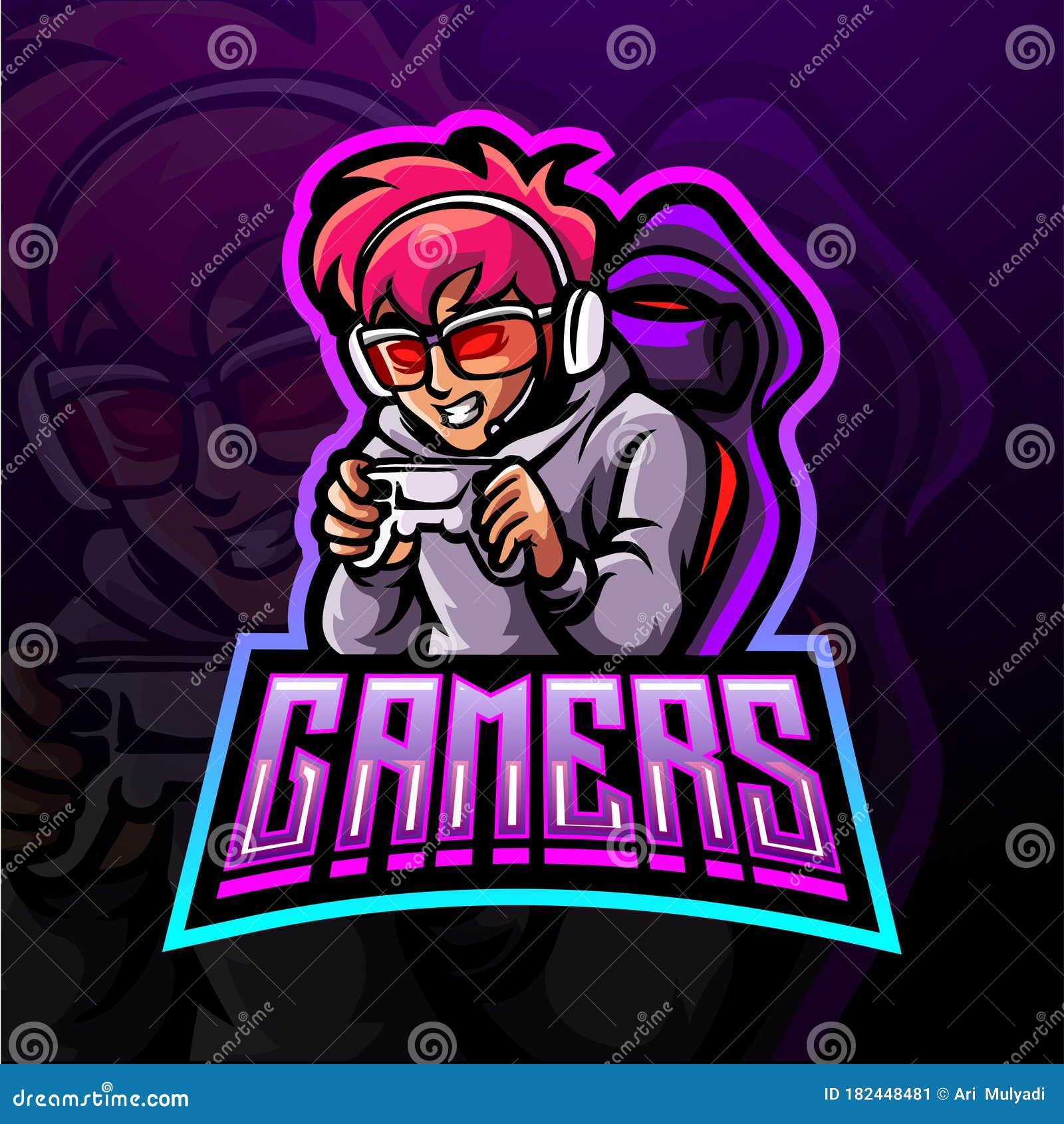 Crazy Gamer Winner Mascot. Esport Logo Design Stock Vector - Illustration  of graphic, badge: 208105846