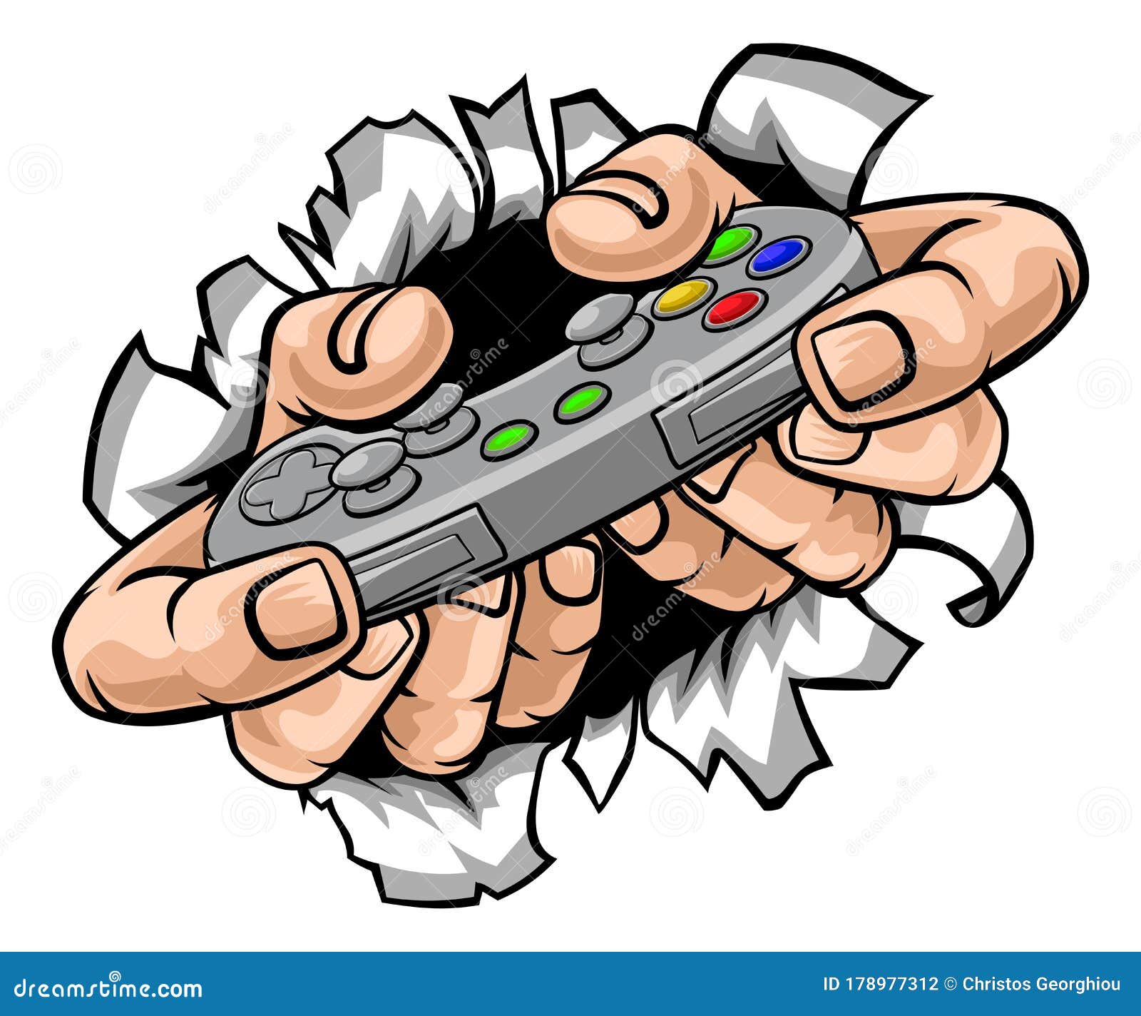 Jogos para celular. mãos humanas de desenho animado segurando smartphone  com controladores de gamepad 3d render ilustração