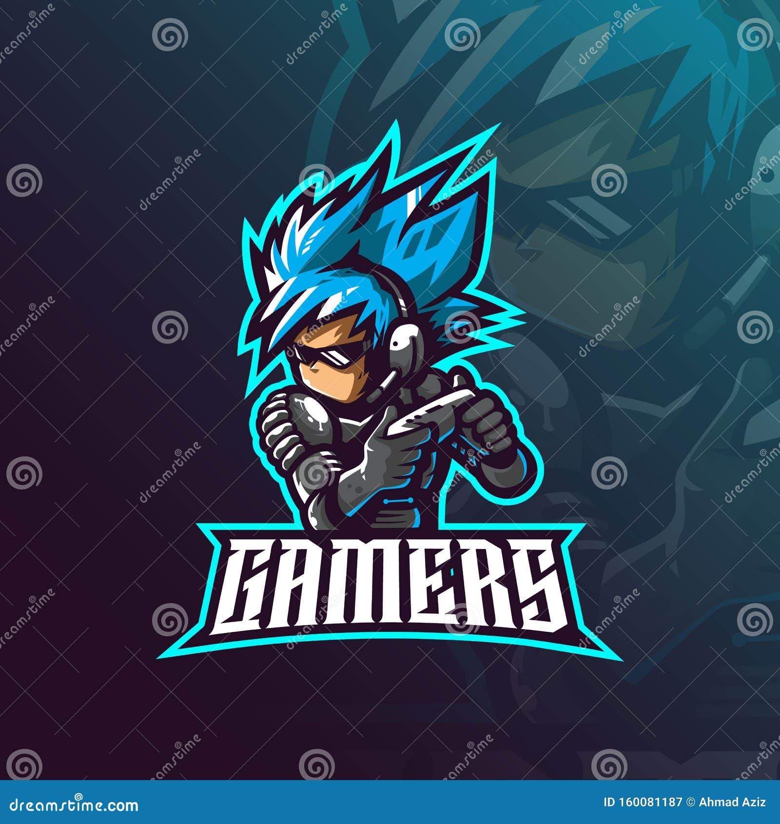 Gamer, Mascot logo, Sticker design 674733 Vector Art at Vecteezy