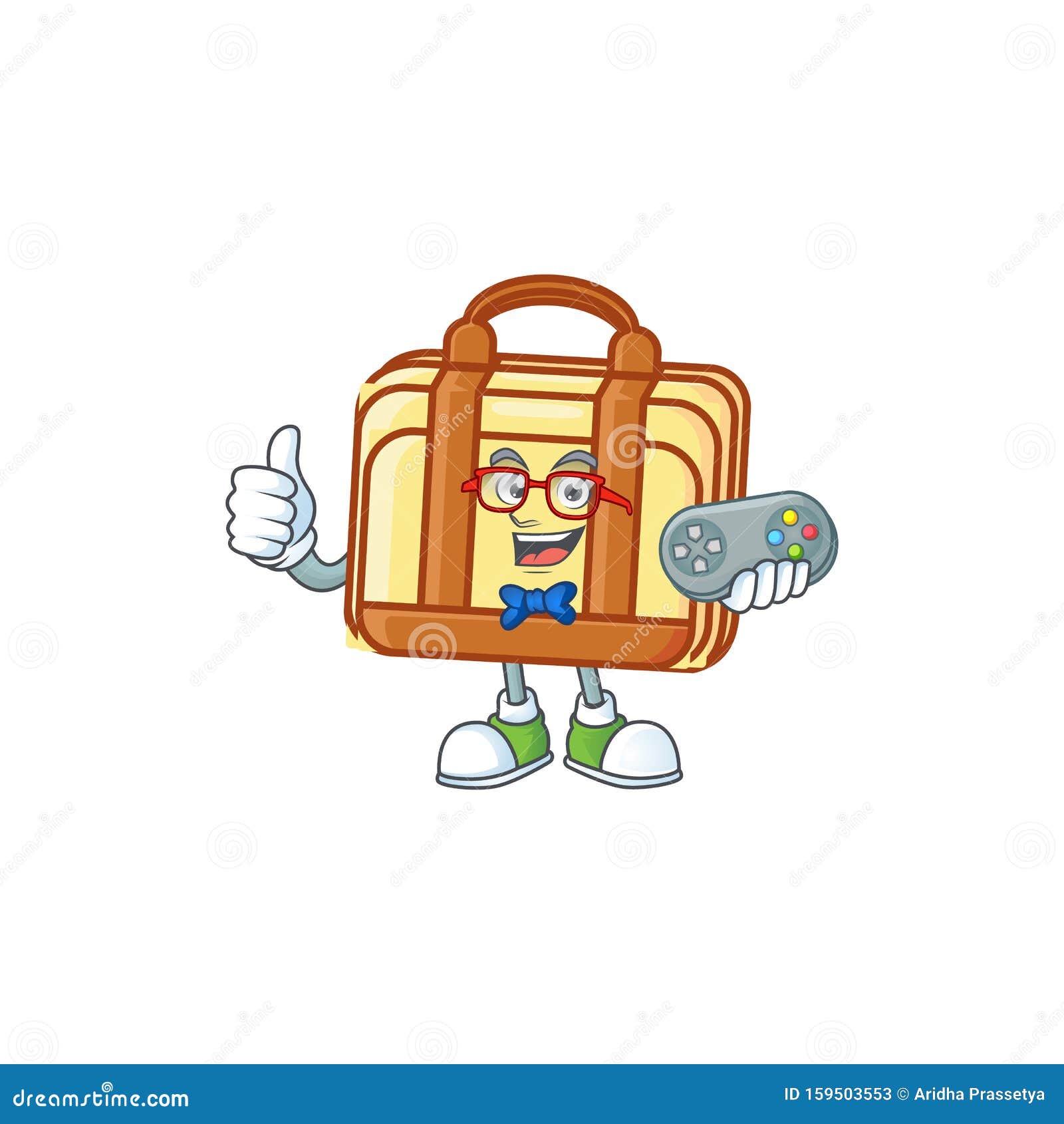 Gamer Work Suitcase Cartoon Character With Mascot Stock Vector Illustration Of Cute Accessory