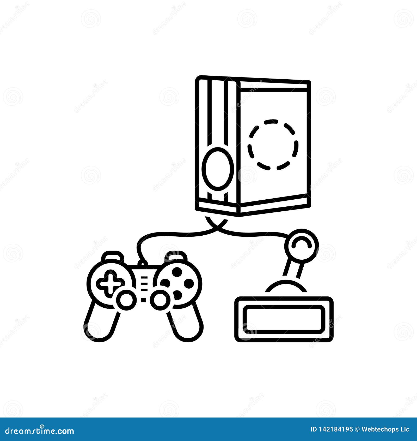 Black Line Icon for Games, Console and Playstation Stock Vector -  Illustration of entertainment, xbox: 142184195