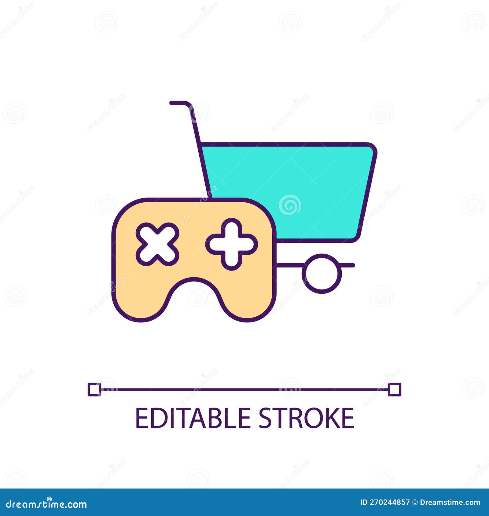 Gamification of online shopping rgb color icon Vector Image