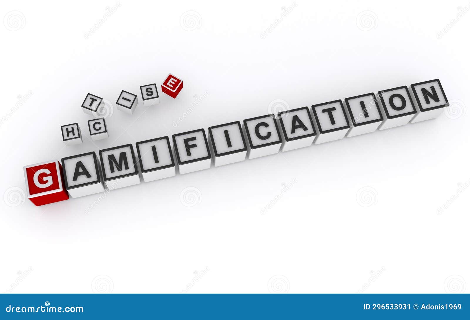 gamification word block on white