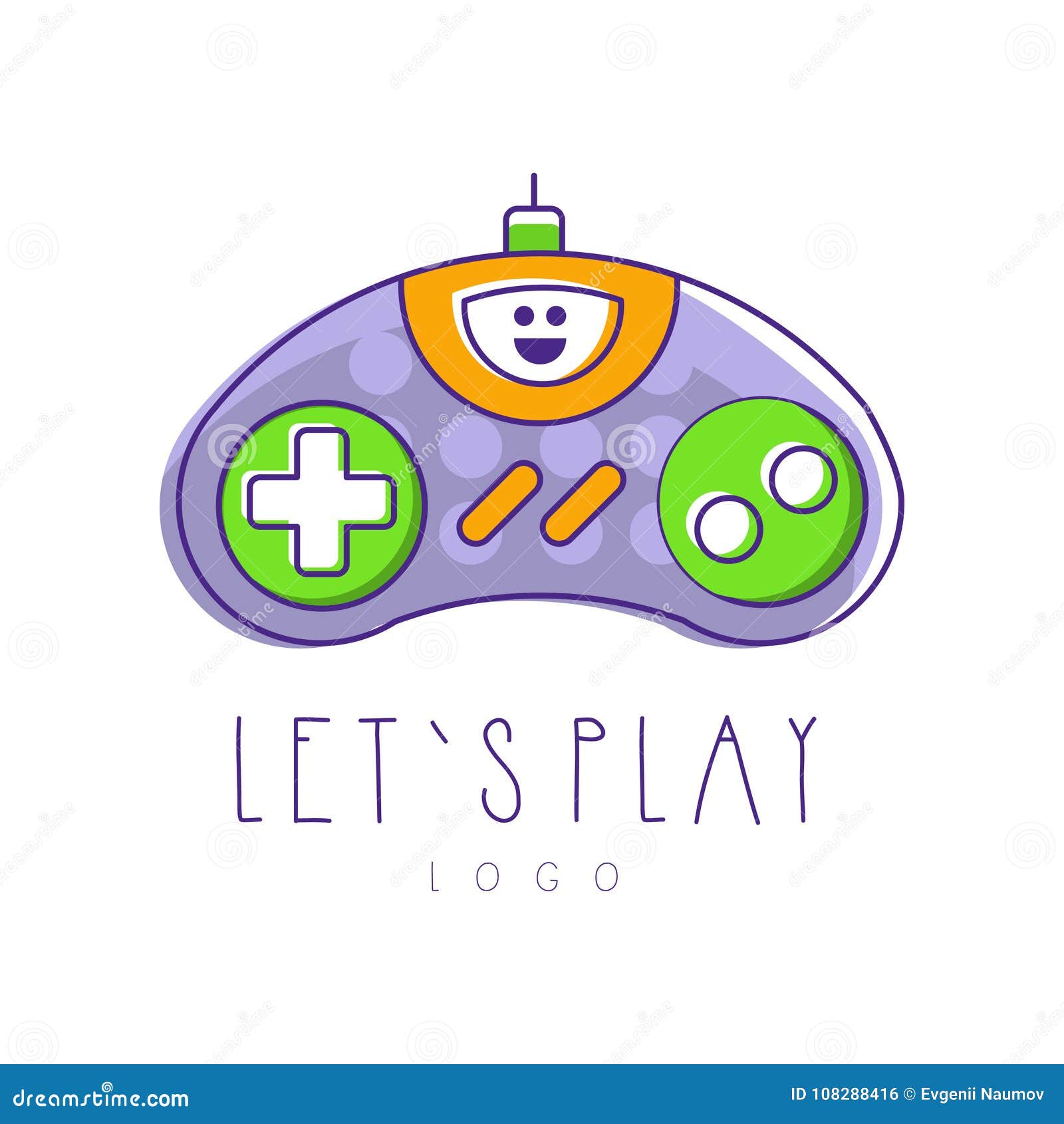 Gaming Controller Logo Let S Play Gamepad Icon Vector Design