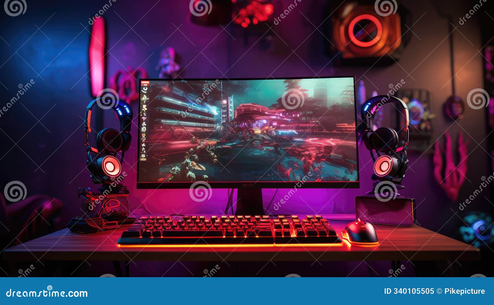 gaming desktop computer on table