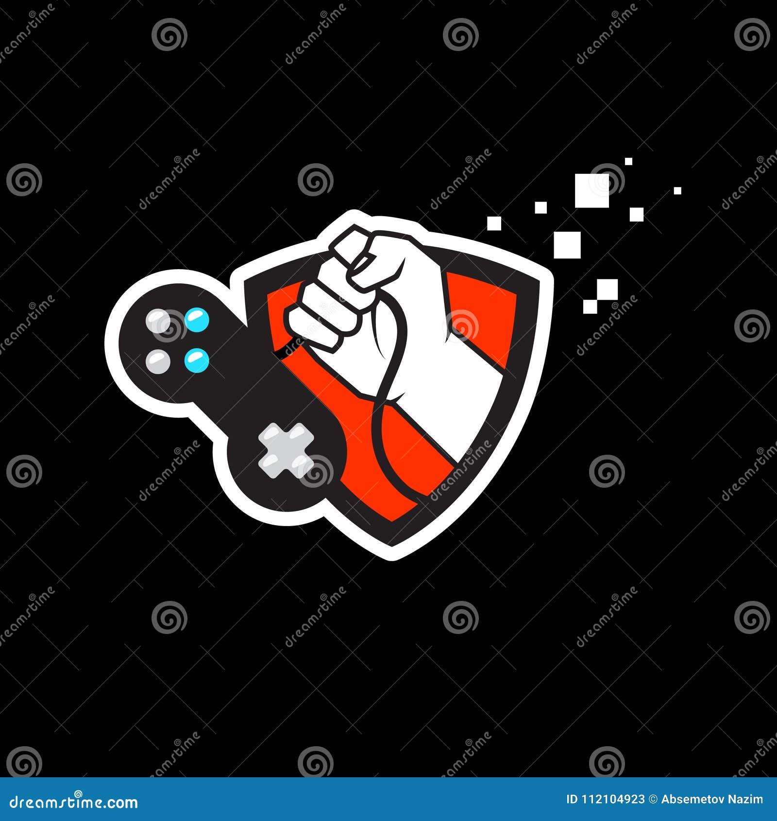 Gaming Logo Joypad with Shield Game Secure Stock Vector - Illustration of  vector, button: 112104923