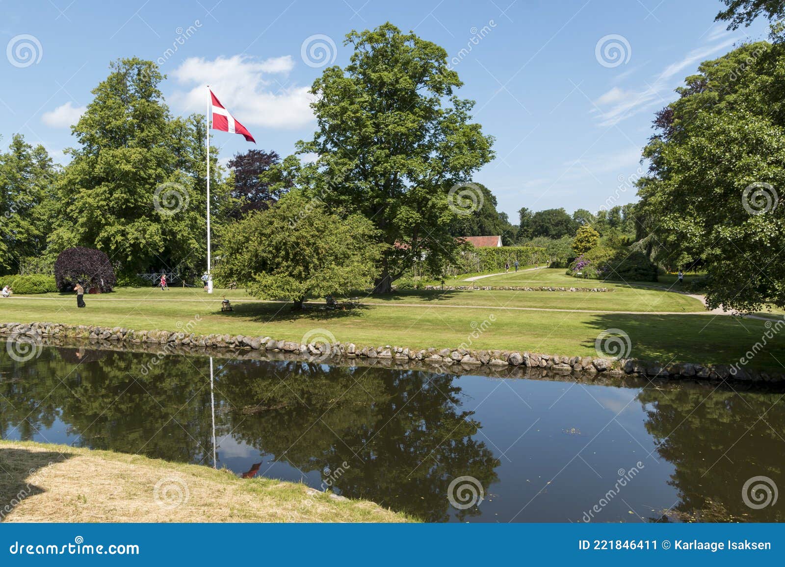 Gammel Estrup Castle from the 14th Century, the Castle is Surrounded Beautiful Nature, Trees and Lakes and Editorial Photo - Image of history, moat: 221846411