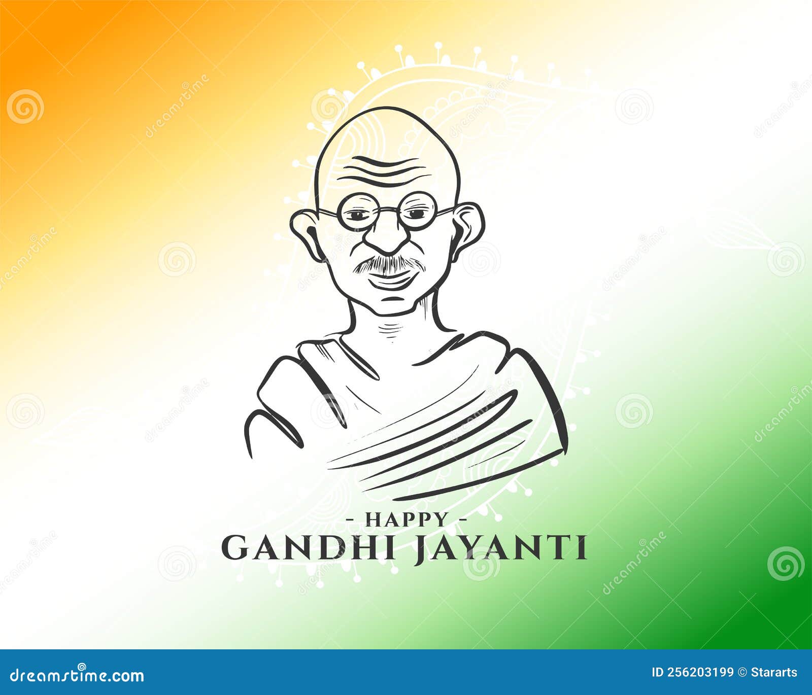 Gandhi Jayanti Banner with Mahatma Gandhi Design in Tricolor Background ...