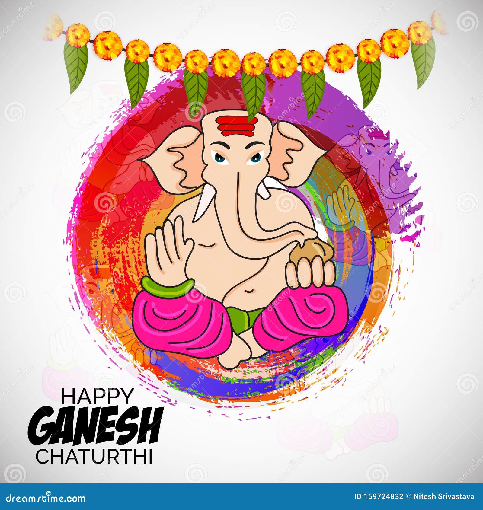 Ganesh Chaturthi Illustration 159724832 - Megapixl