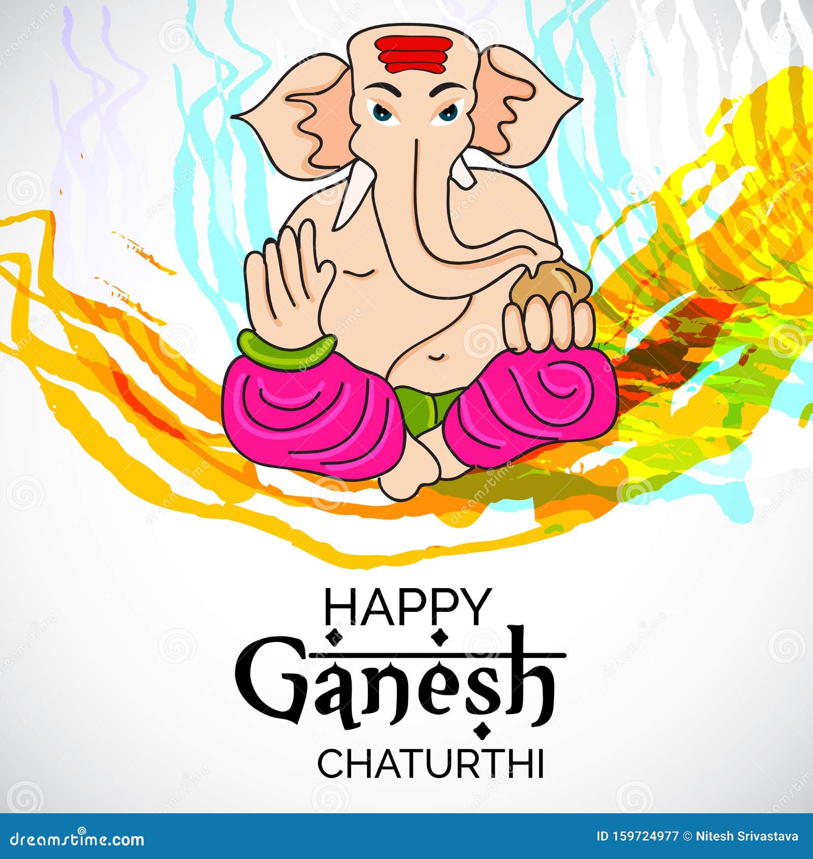 Ganesh Chaturthi stock illustration. Illustration of card - 159724977