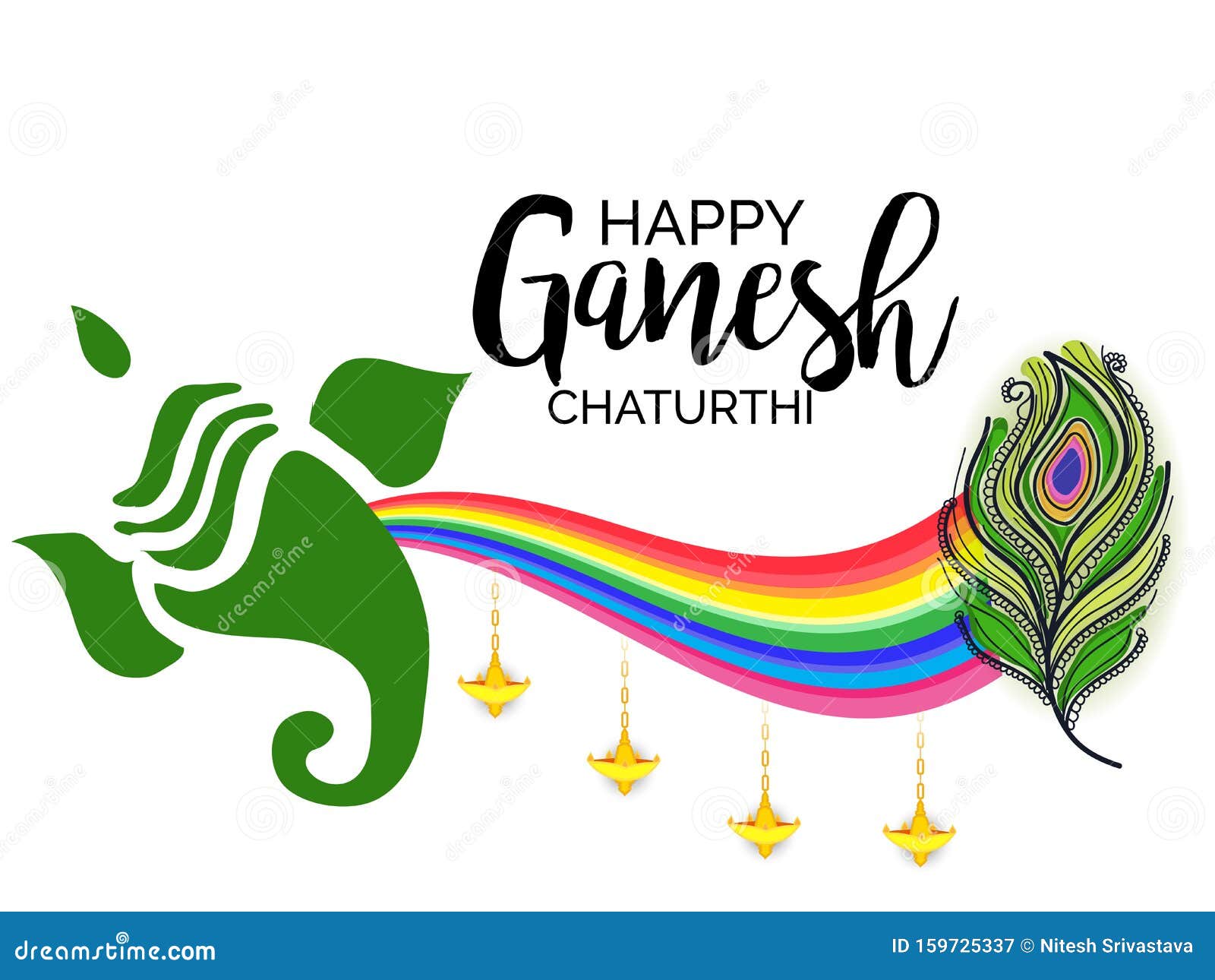 Ganesh Chaturthi Illustration 159725337 - Megapixl