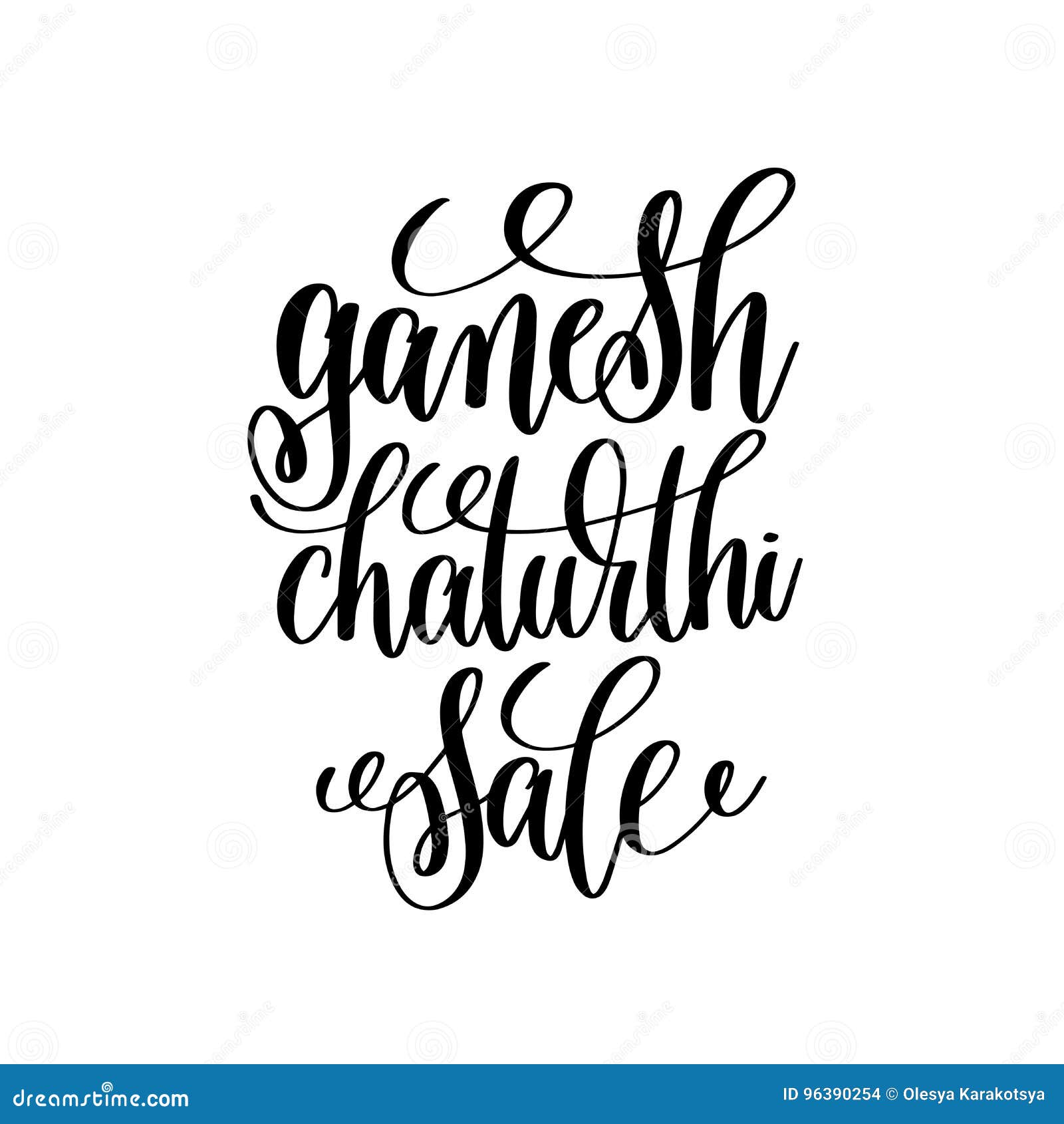 Ganesh Chaturthi Sale Hand Lettering Calligraphy Inscription Stock ...