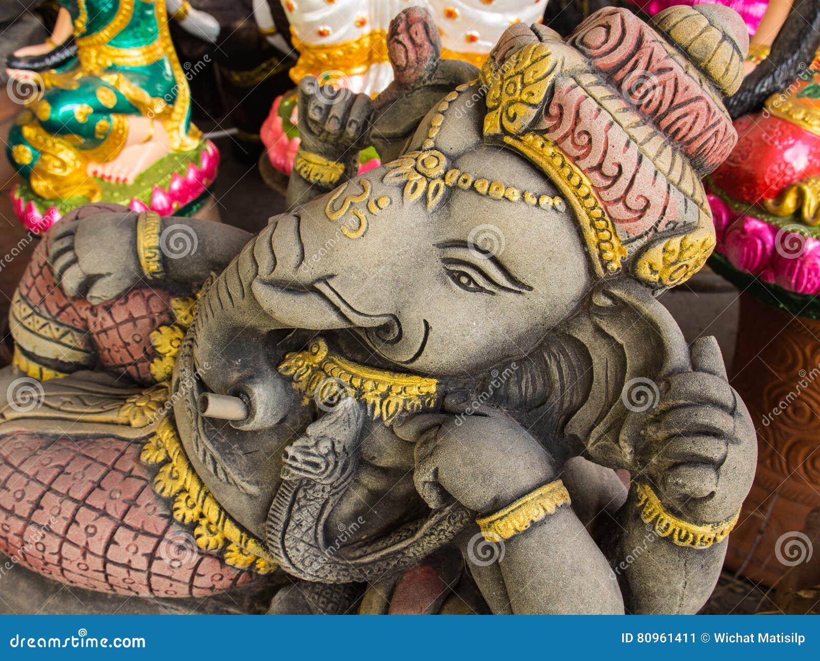 Ganesh Statues in Different Postures Stock Image - Image of gate ...