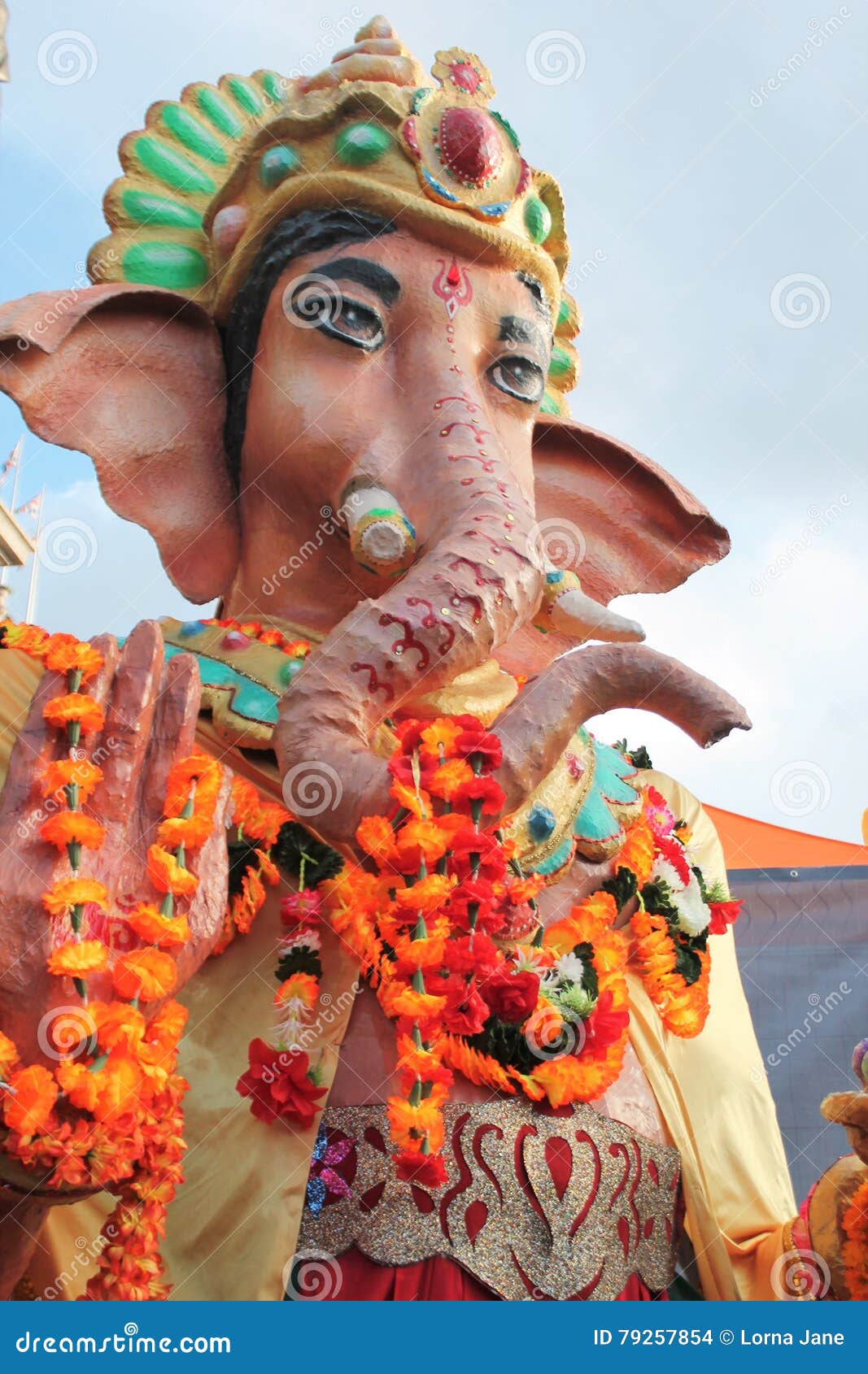 Image of Natural flower decoration with worship of god laxmi ( laxmi ji  indian god)-IU448361-Picxy