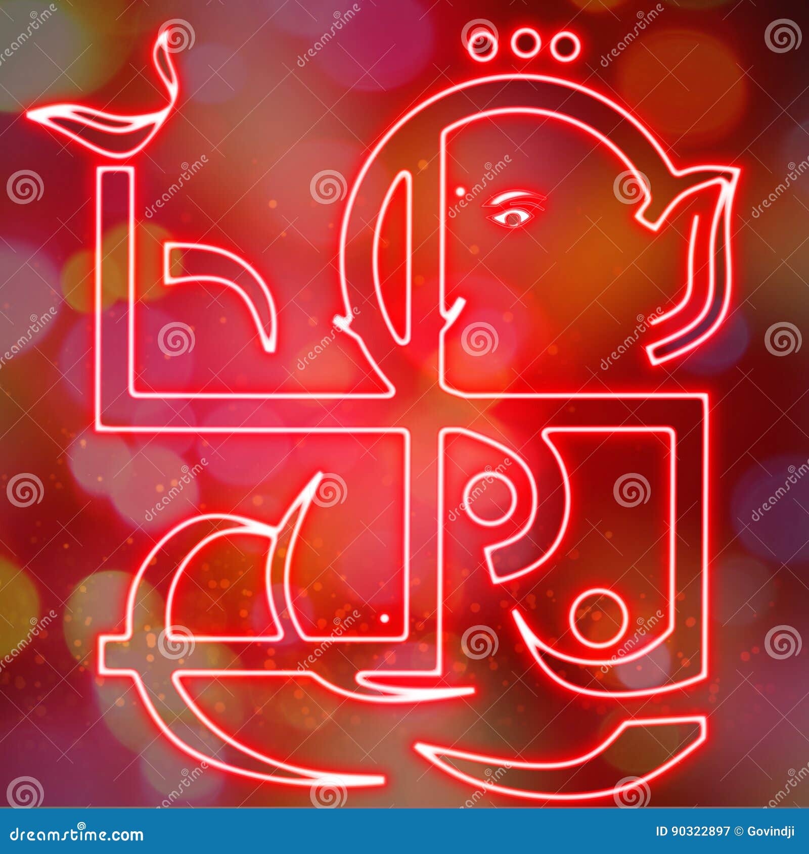 Ganesha Ganesh Ganpati Holy Hindu God Art Design Stock Illustration -  Illustration of decoration, ganesh: 90322897