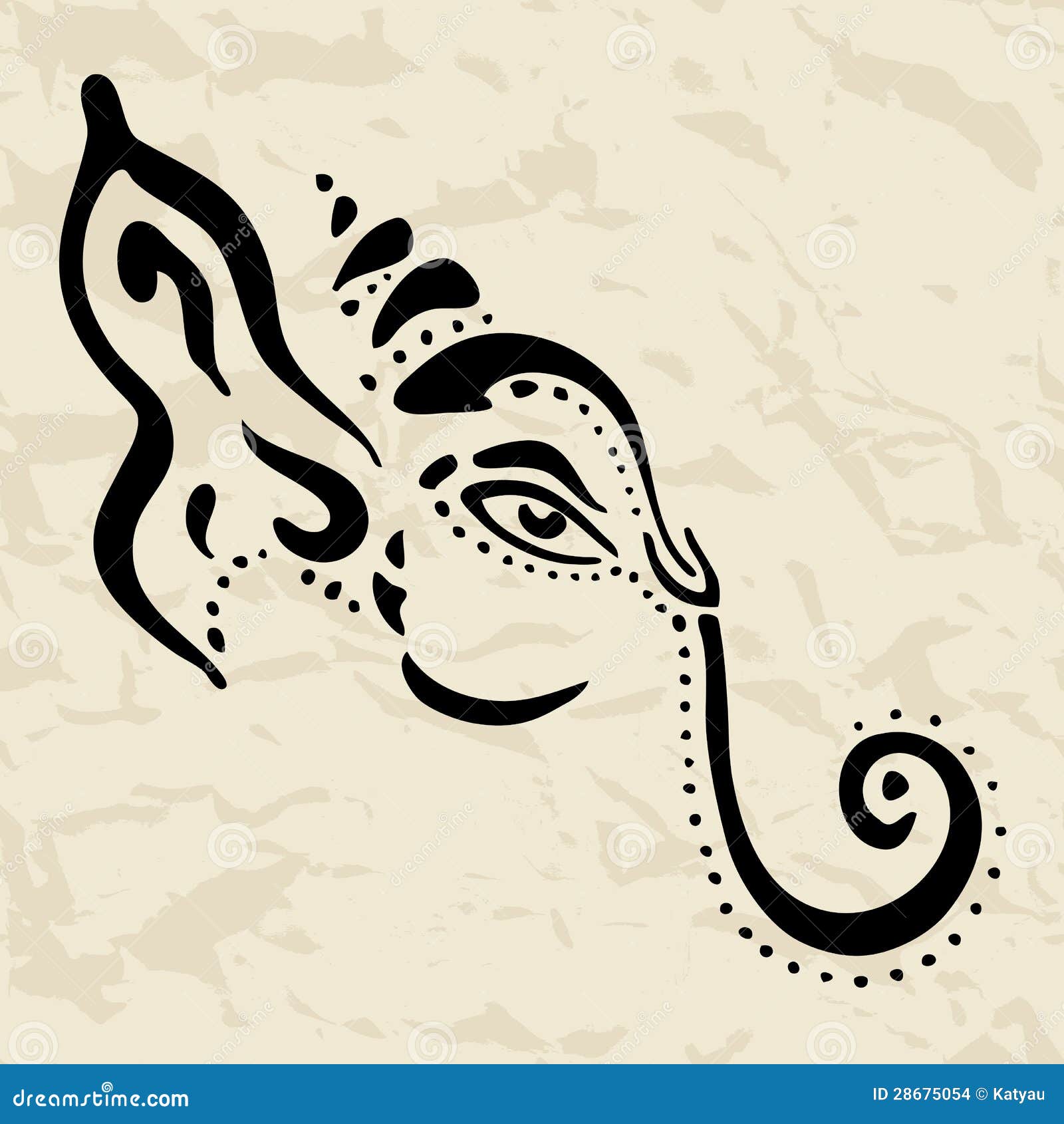 Ganesha Hand Drawn Illustration. Stock Illustration - Illustration ...