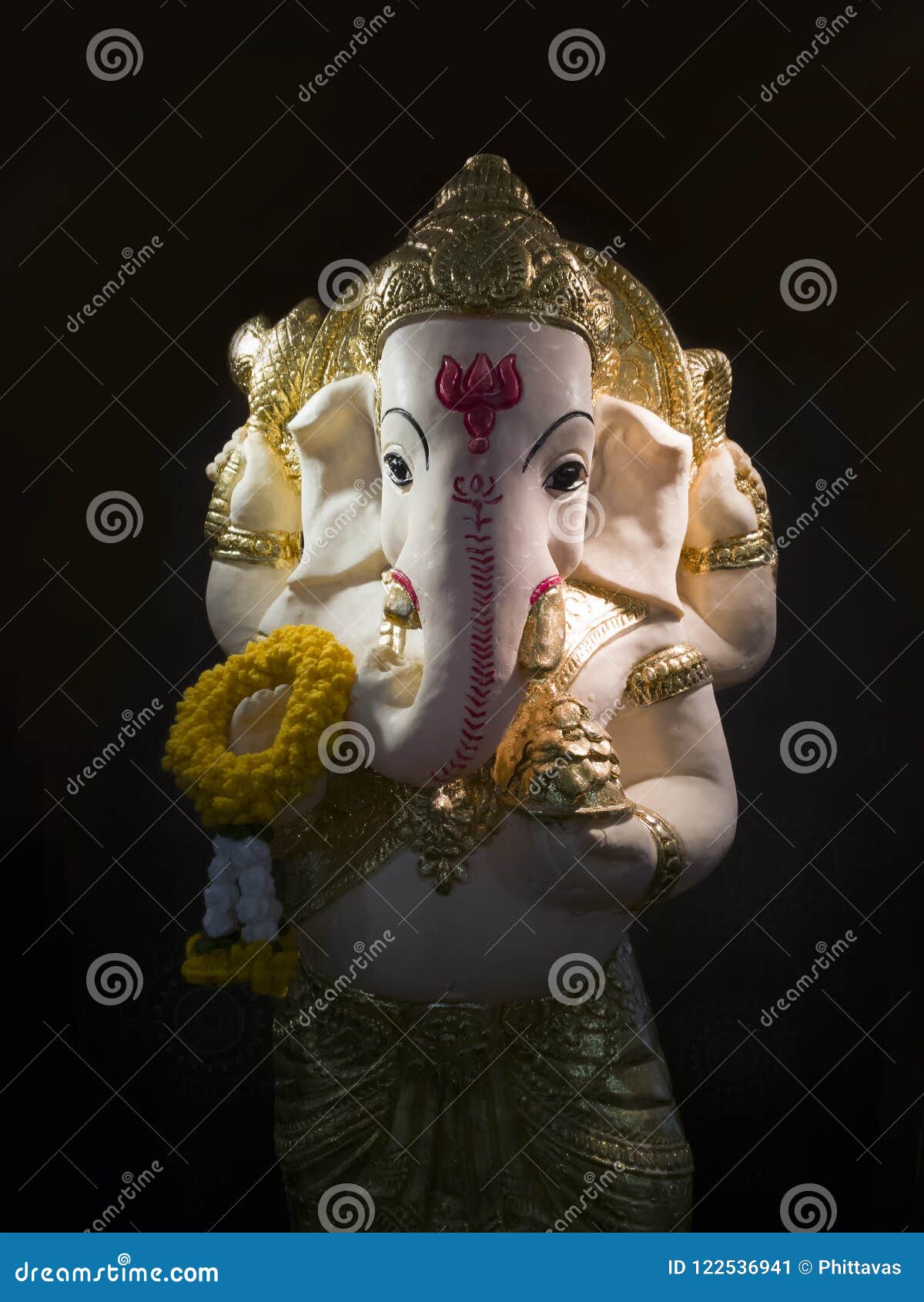 Ganesha: Lord of Success Over Black Background Stock Image - Image of  background, success: 122536941