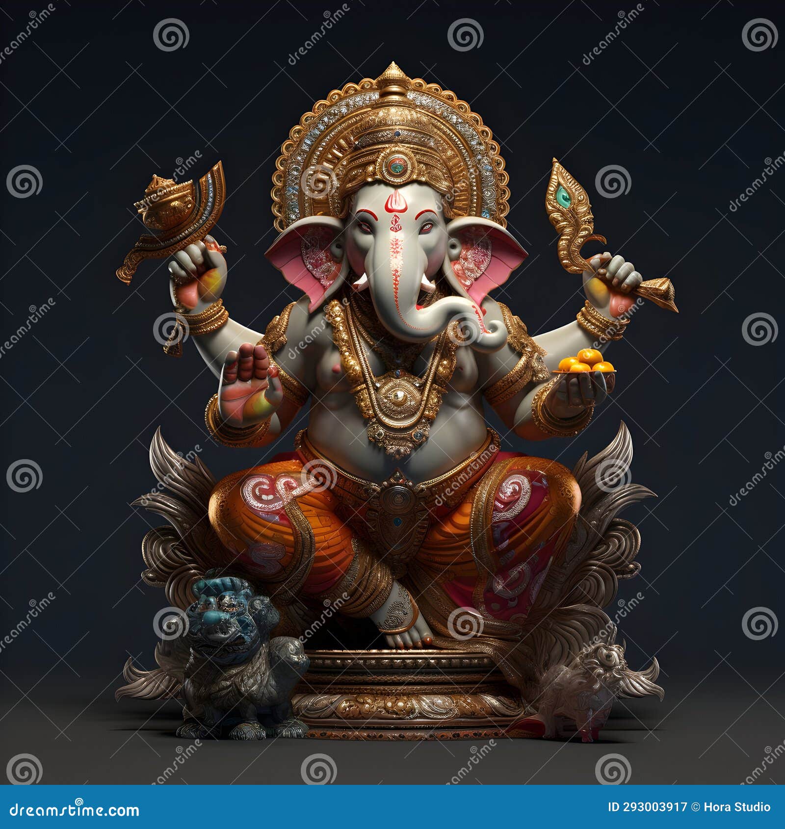 Ganesha Picture for Worship Stock Illustration Illustration of