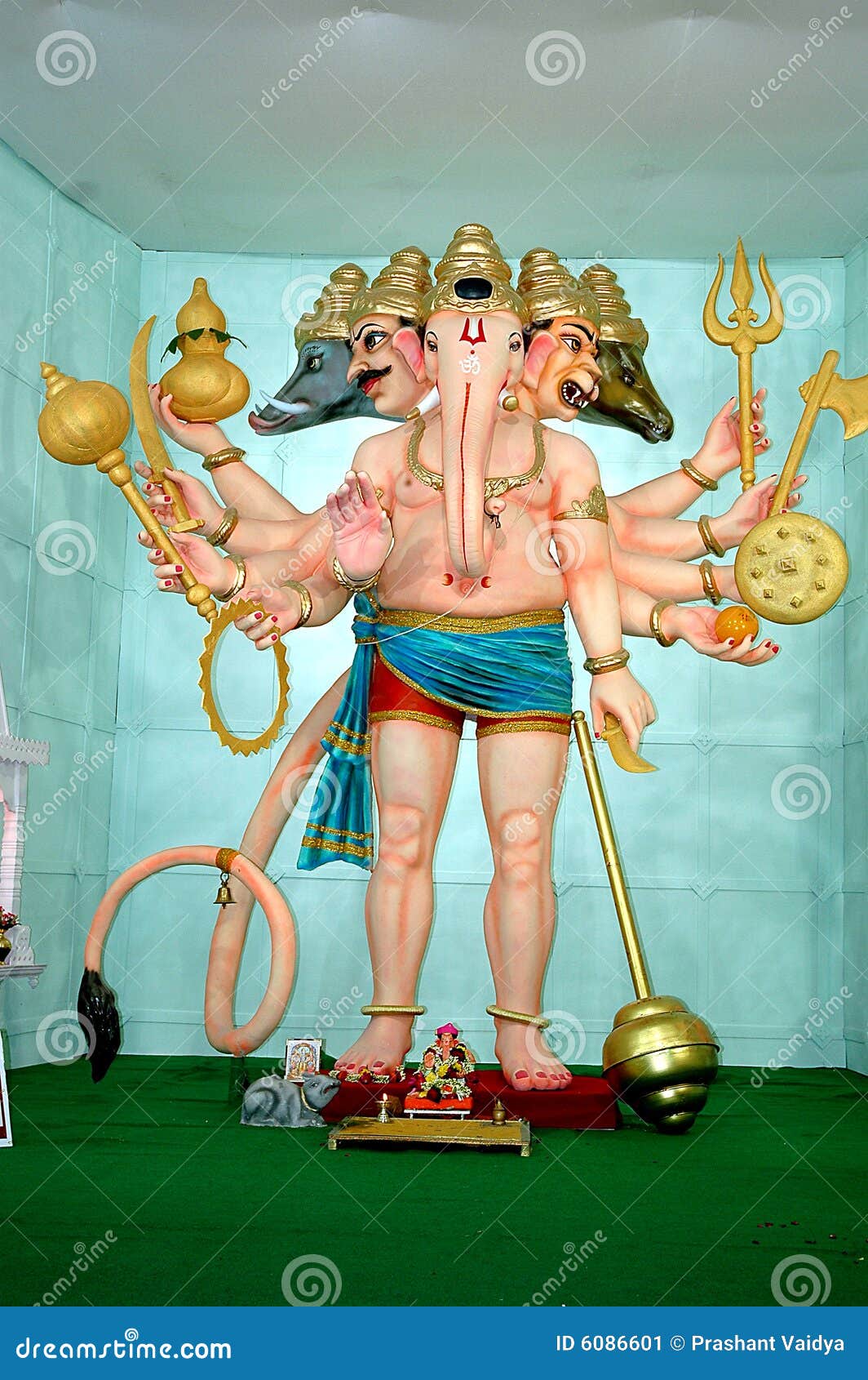 Ganesha in Role of Panchmukhi Hanuman Stock Image - Image of panchmukhi,  colourful: 6086601