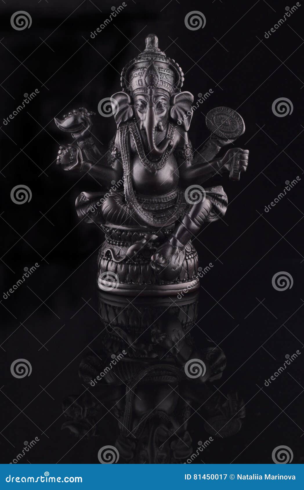 Ganesha Statue Lord of Success Isolated on Black Background Stock Image -  Image of harmony, decoration: 81450017
