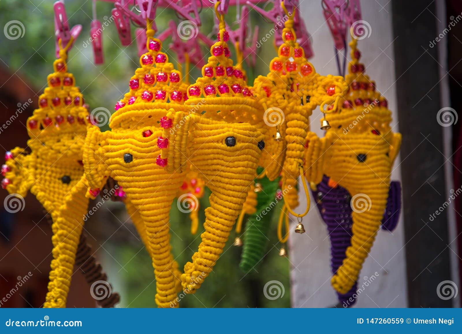 Ganesha Wall Decor Made with Macrame Rope. Stock Image Image of