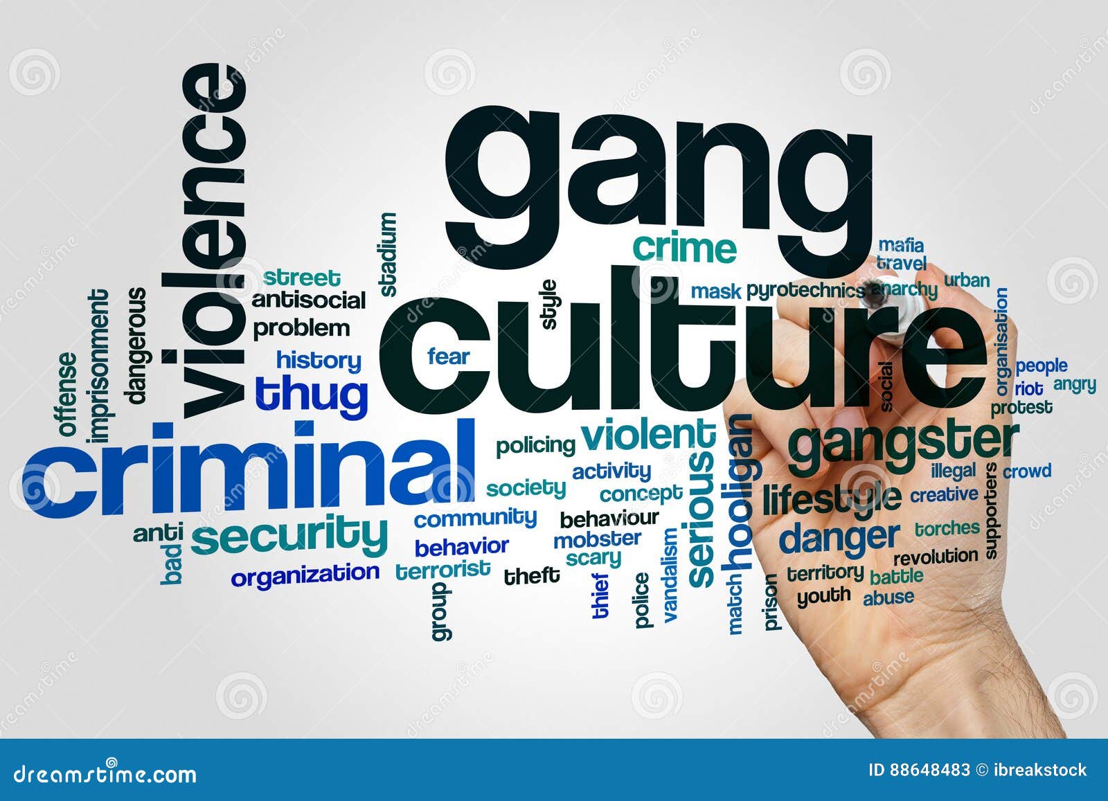 Gang culture word cloud stock illustration. Illustration of danger